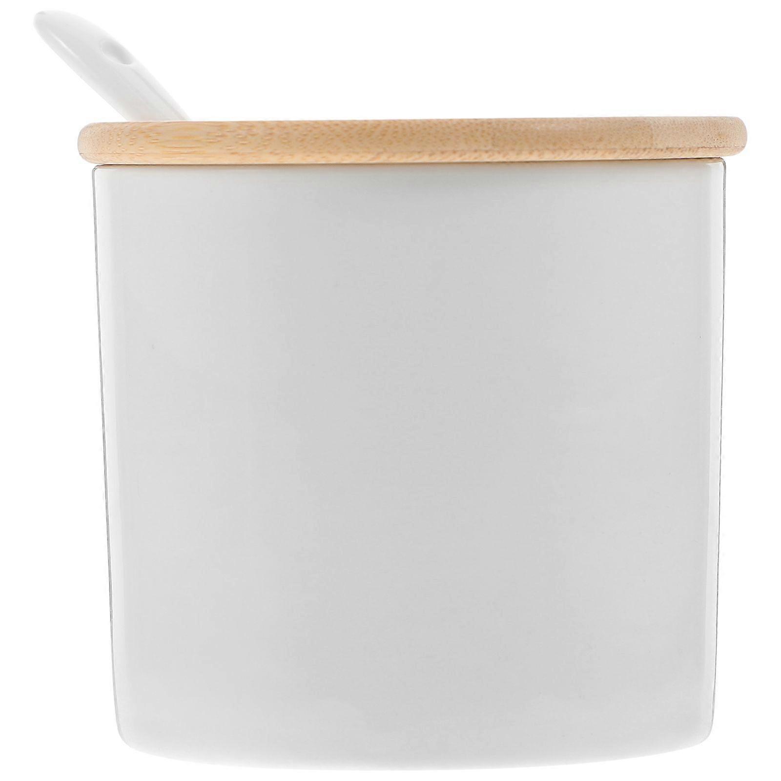 1 Set Ceramic Seasoning Jar Ceramic Seasoning Container Condiment Jar Seasoning Holder With Lid and Spoon