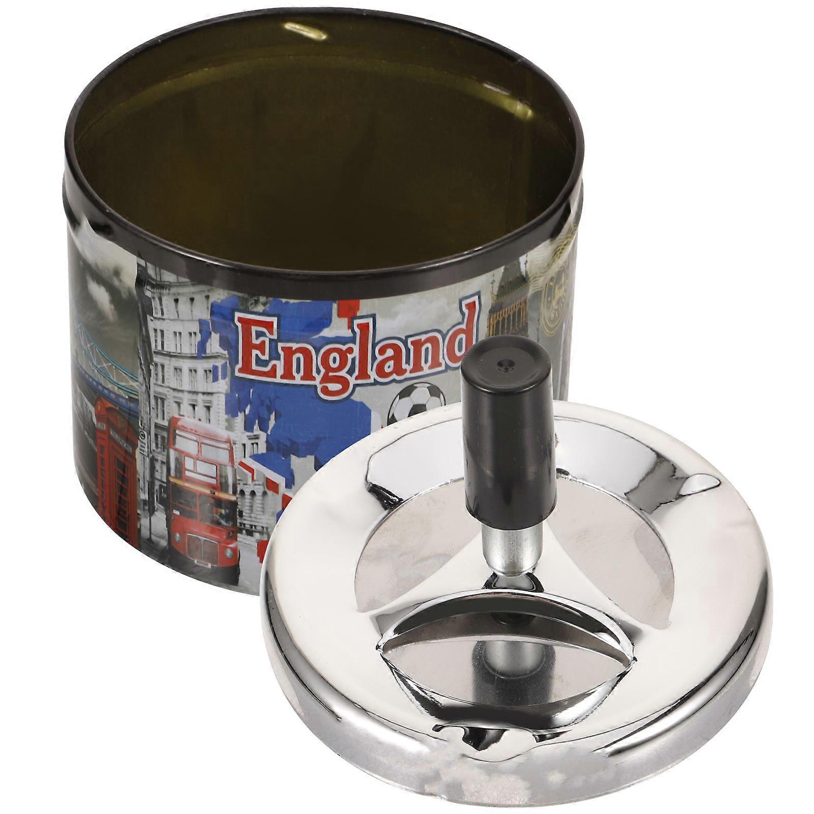 Stylish Decorative Metal Ashtray with Automatic Extinguisher Design for Home, Office, Bar – Unique Smoking Accessory