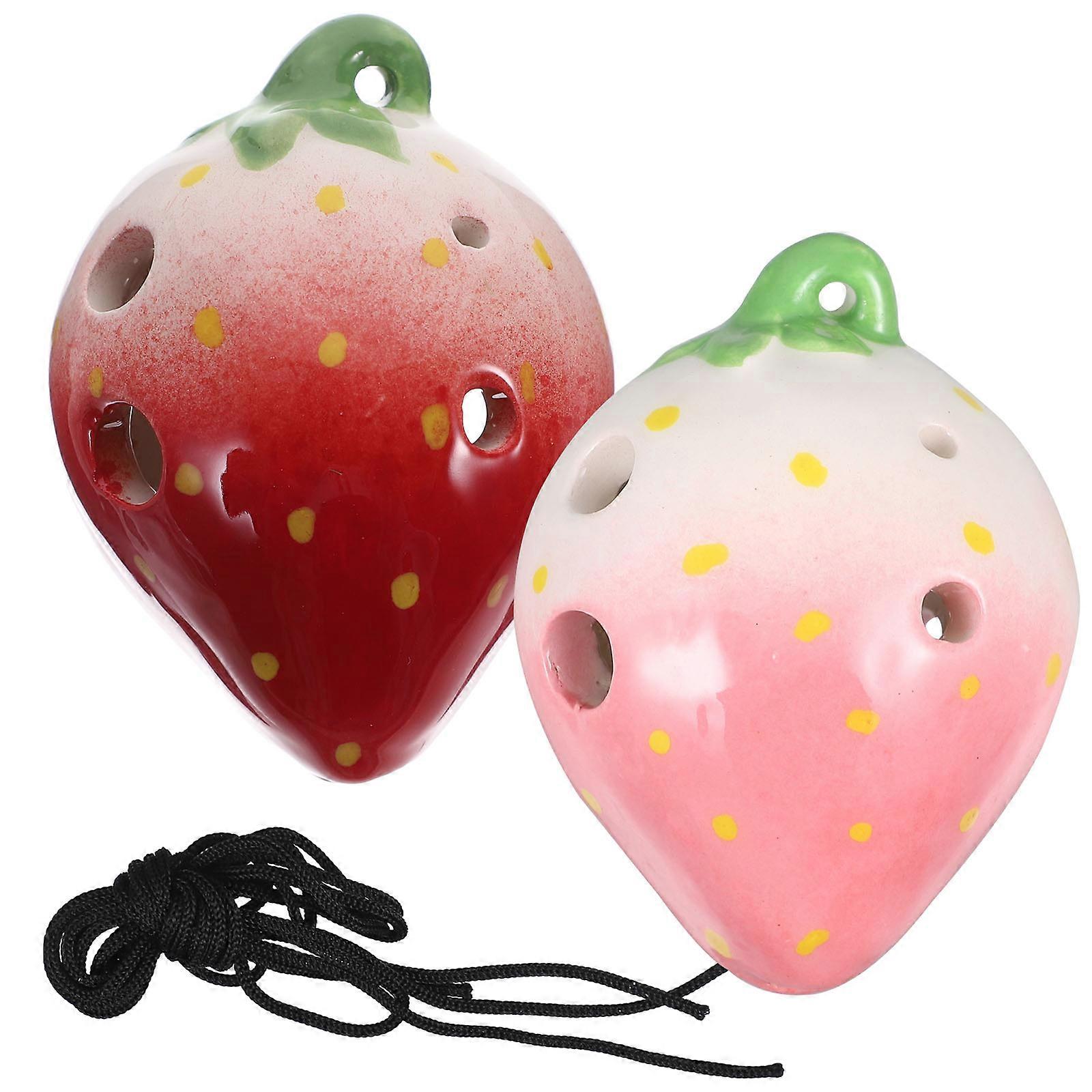 Easy Ocarina Wind Instrument Music Beginner Ocarinas Practice 6-hole Ocarinas Porcelain 2 Sets