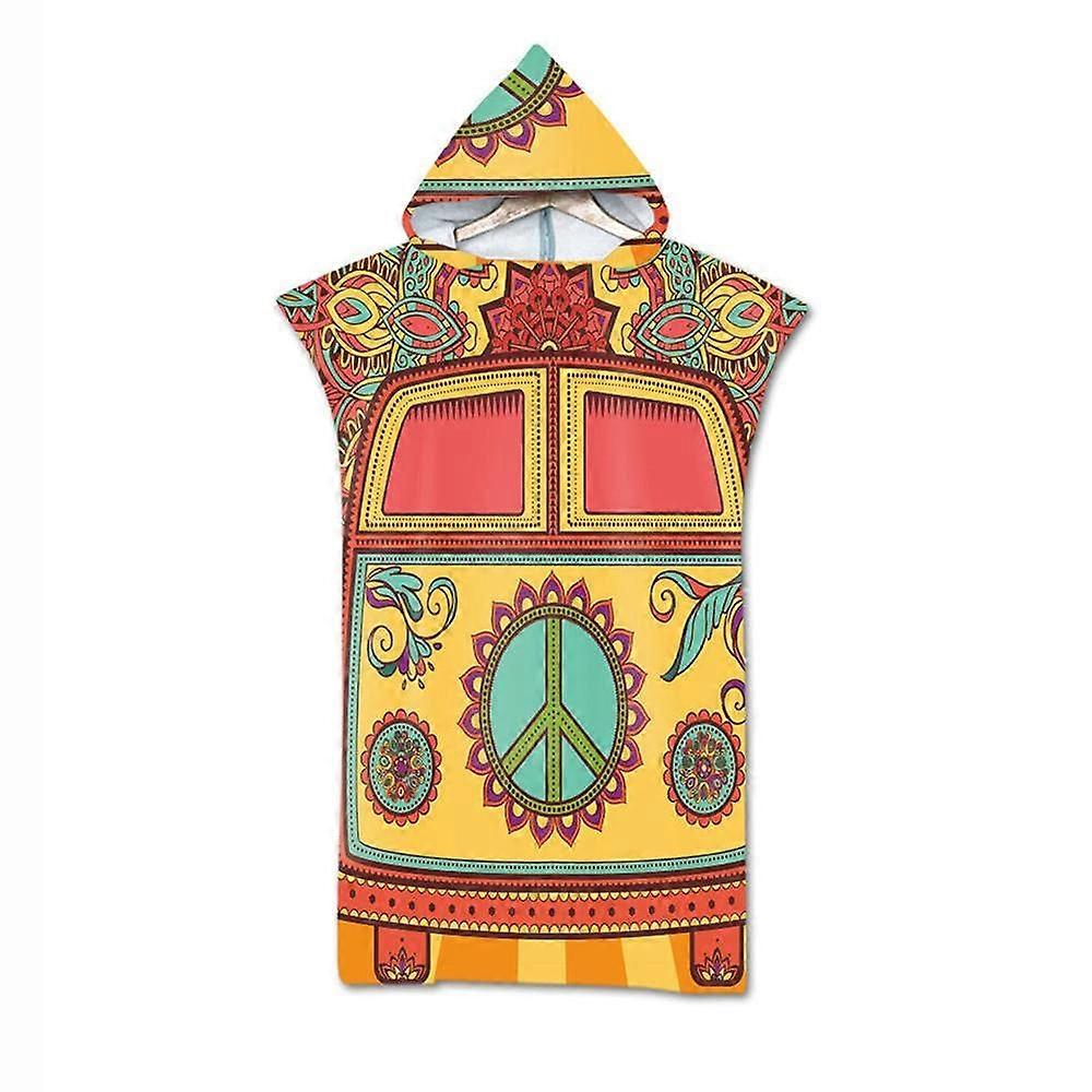 Hooded Beach Towel for Adults, Unisex, One Size, Surfing and Swimming, Flower Pattern, Model A-G, 1 Piece