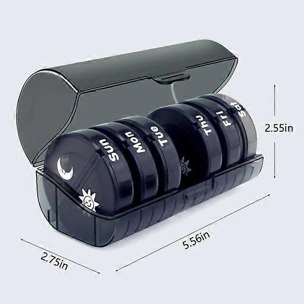 Pill Box - 7 days - Black Black