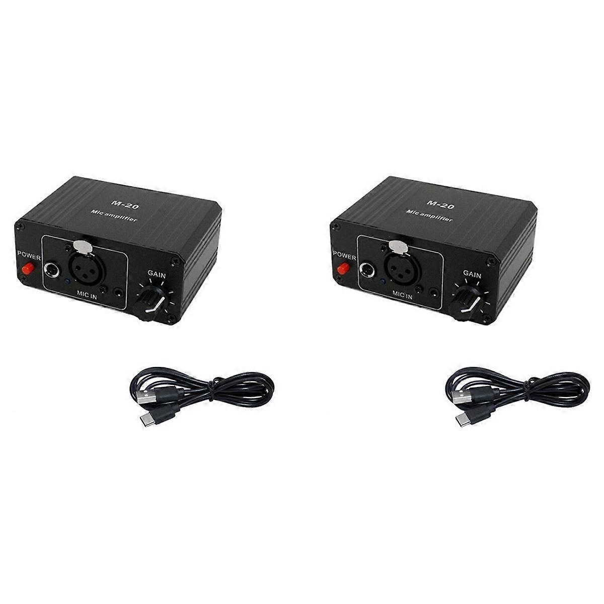 Dynamic Microphone Condenser Mic Amplifier M-20 Audio 48V Phantom Power Charging Black for Live Soun