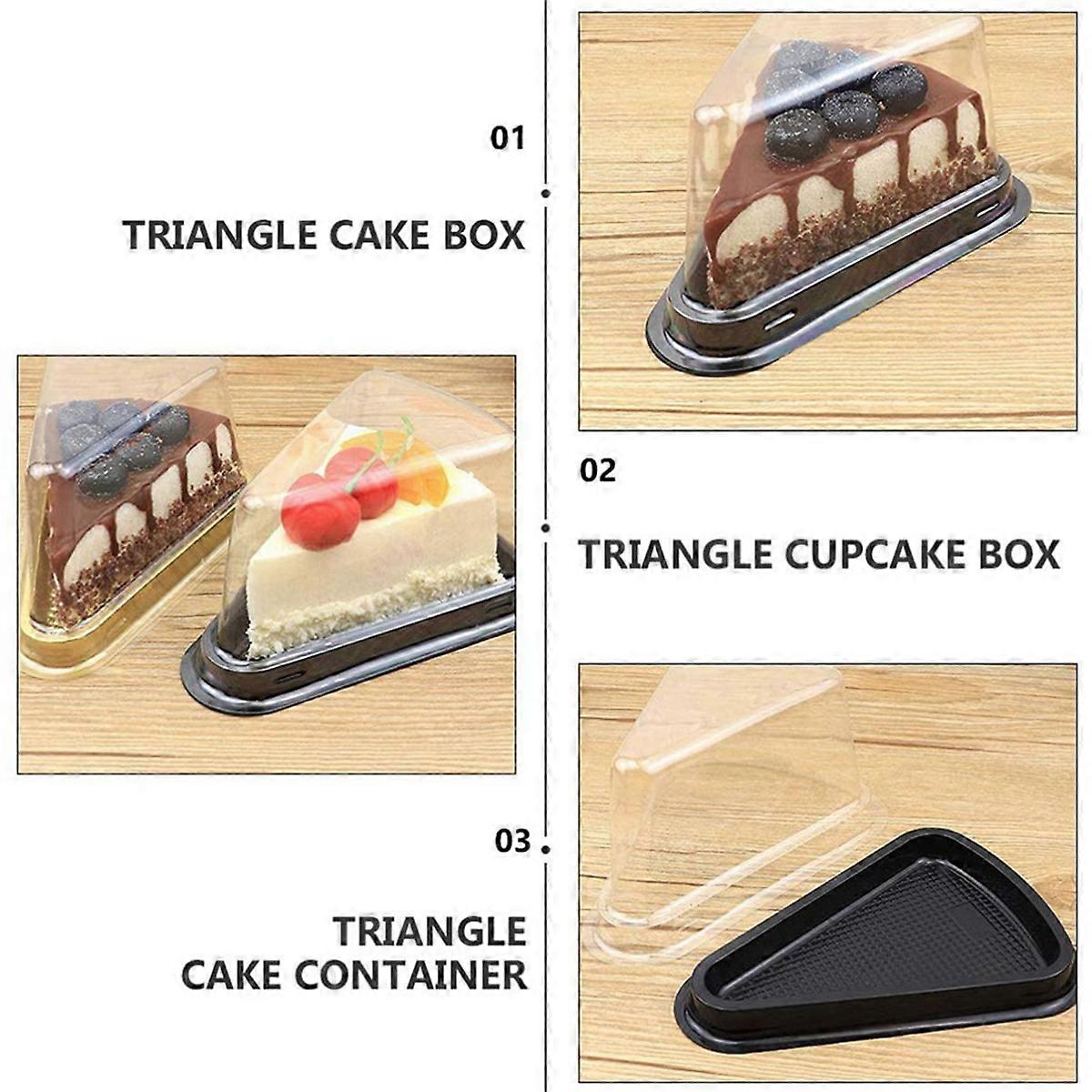 100Pcs Cake Plastic Clear Cupcake Container Cheesecake Box with Blister Box