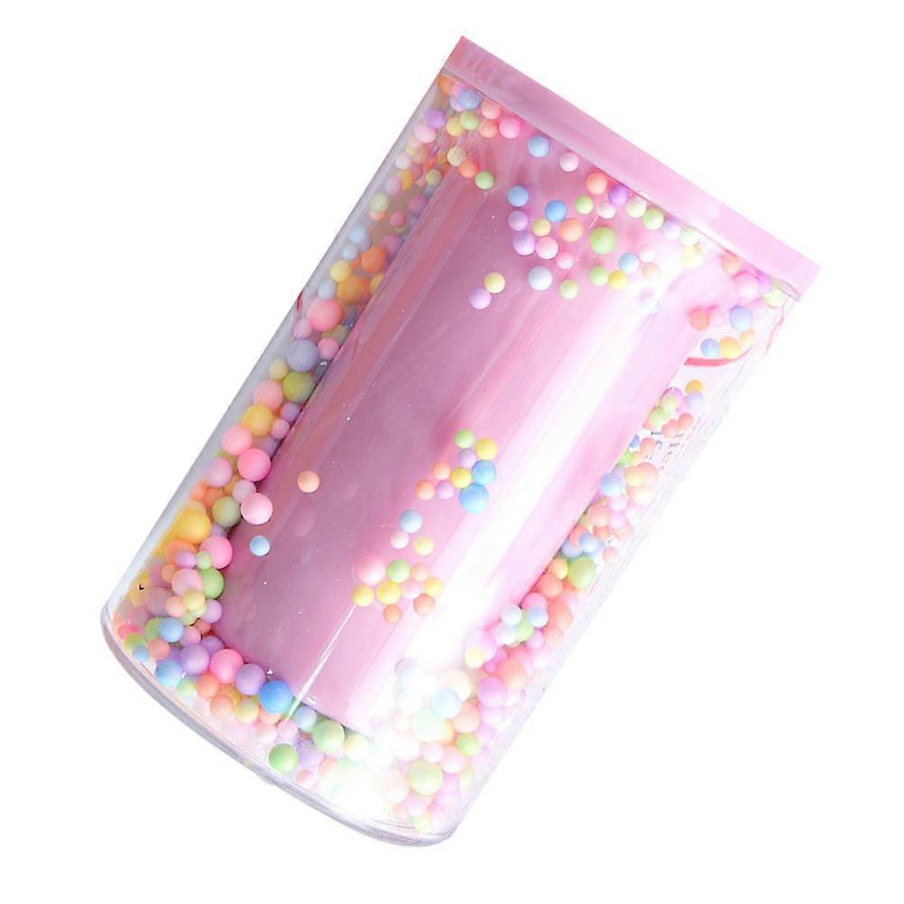 Pencil Pot for Desk Acrylic Sundries Container School Pink 11x7cm 1Set