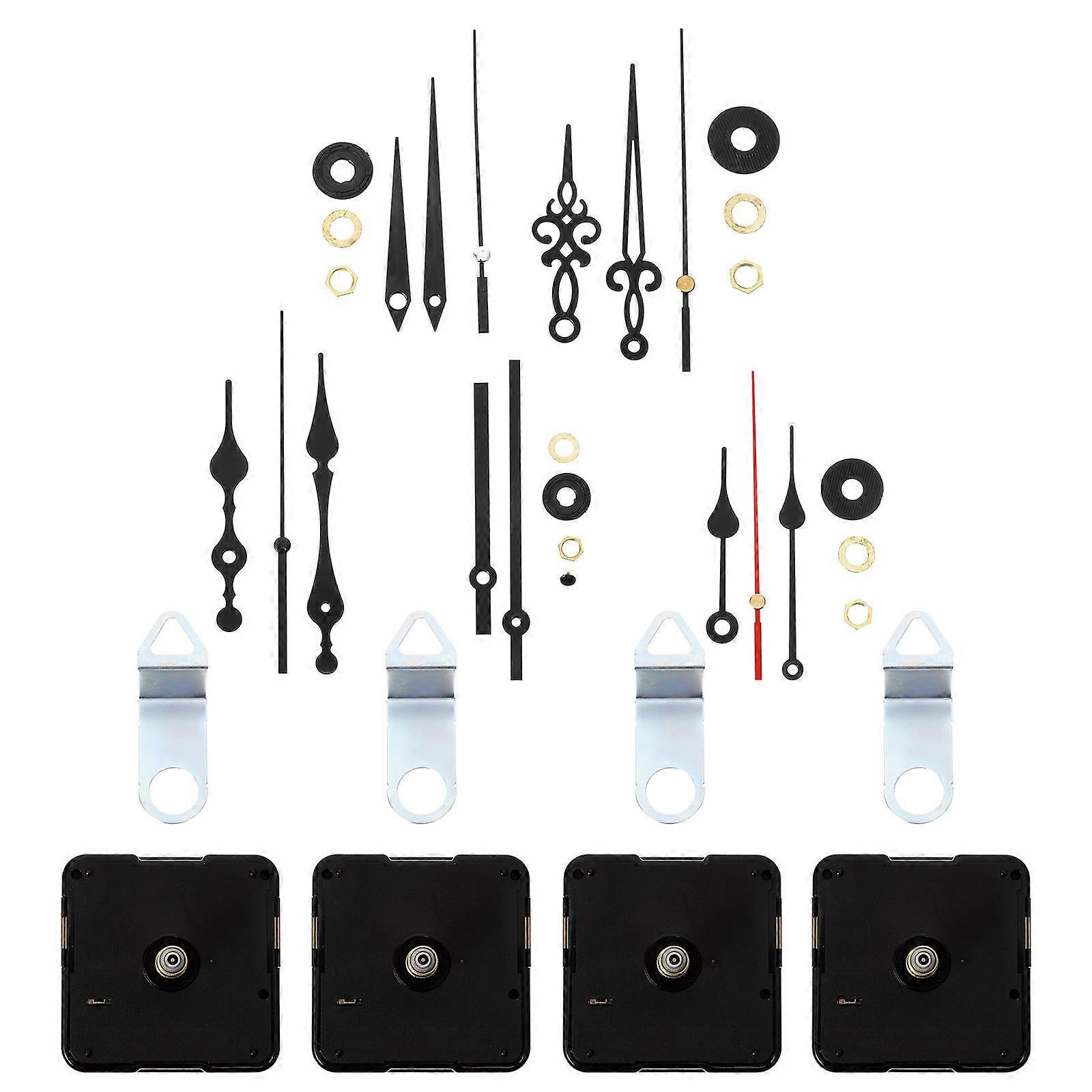 Clock Supplies High Torque Clock Movement Diy Projects Clock Makers Black 5.5X5.5CM Silent Design 4 Sets