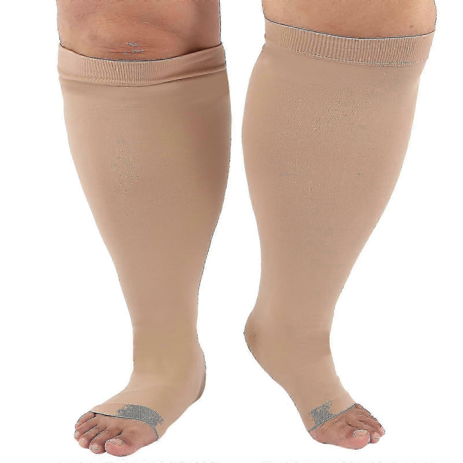 Compression Sock For Men Women, Plus Size Compression Socks Wide Calf, High Knee Flight Socks Medical Compression