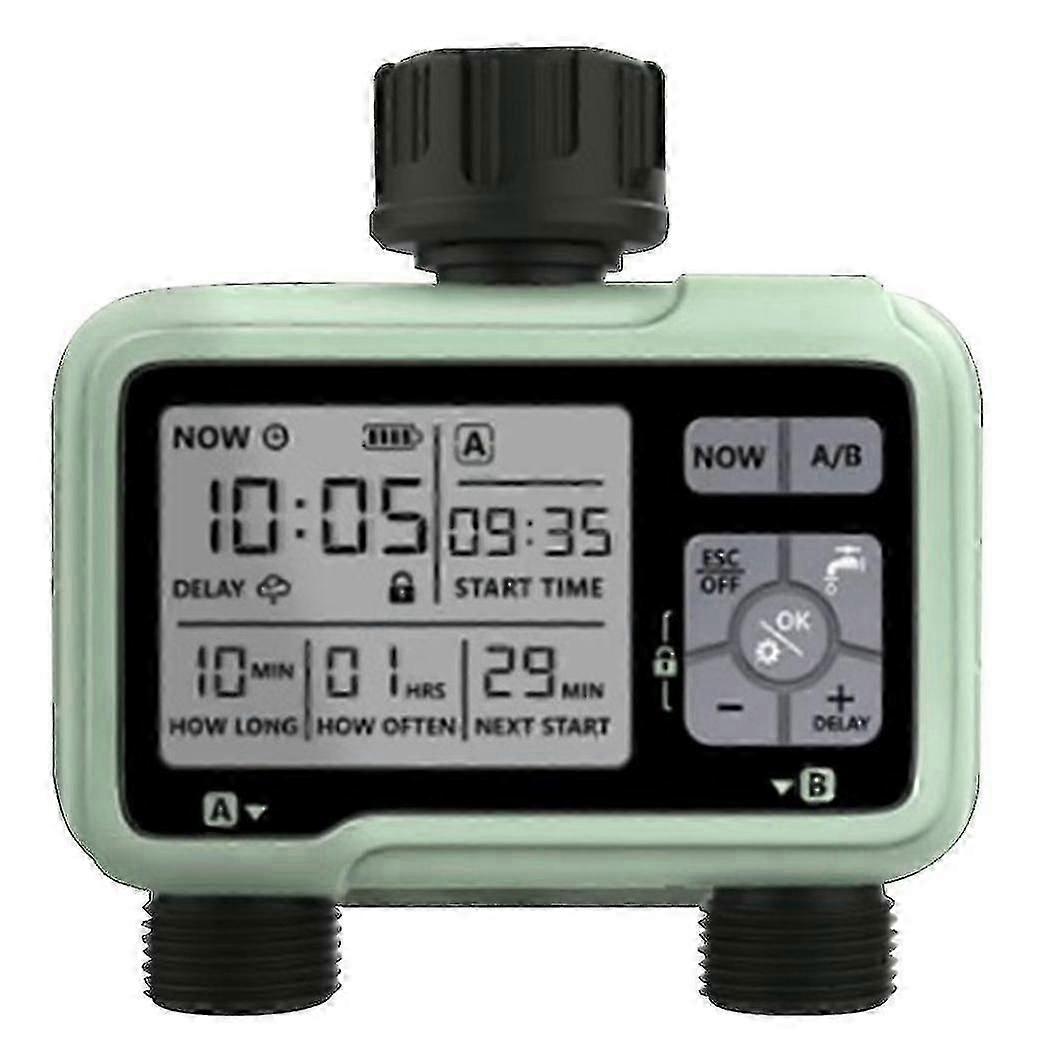 2-outlet Auto Water Timer With Lcd Display Household Outdoor Irrigation Water Timer Timed Auto Gard
