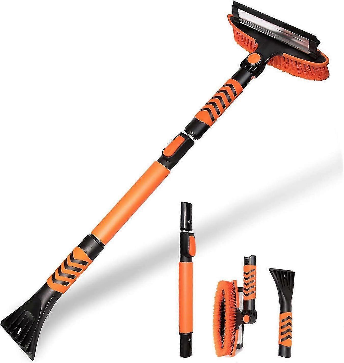Ice Scraper and Extendable Brush 360 Snow Brush Head for Car Windshield Flexible Arm Ice