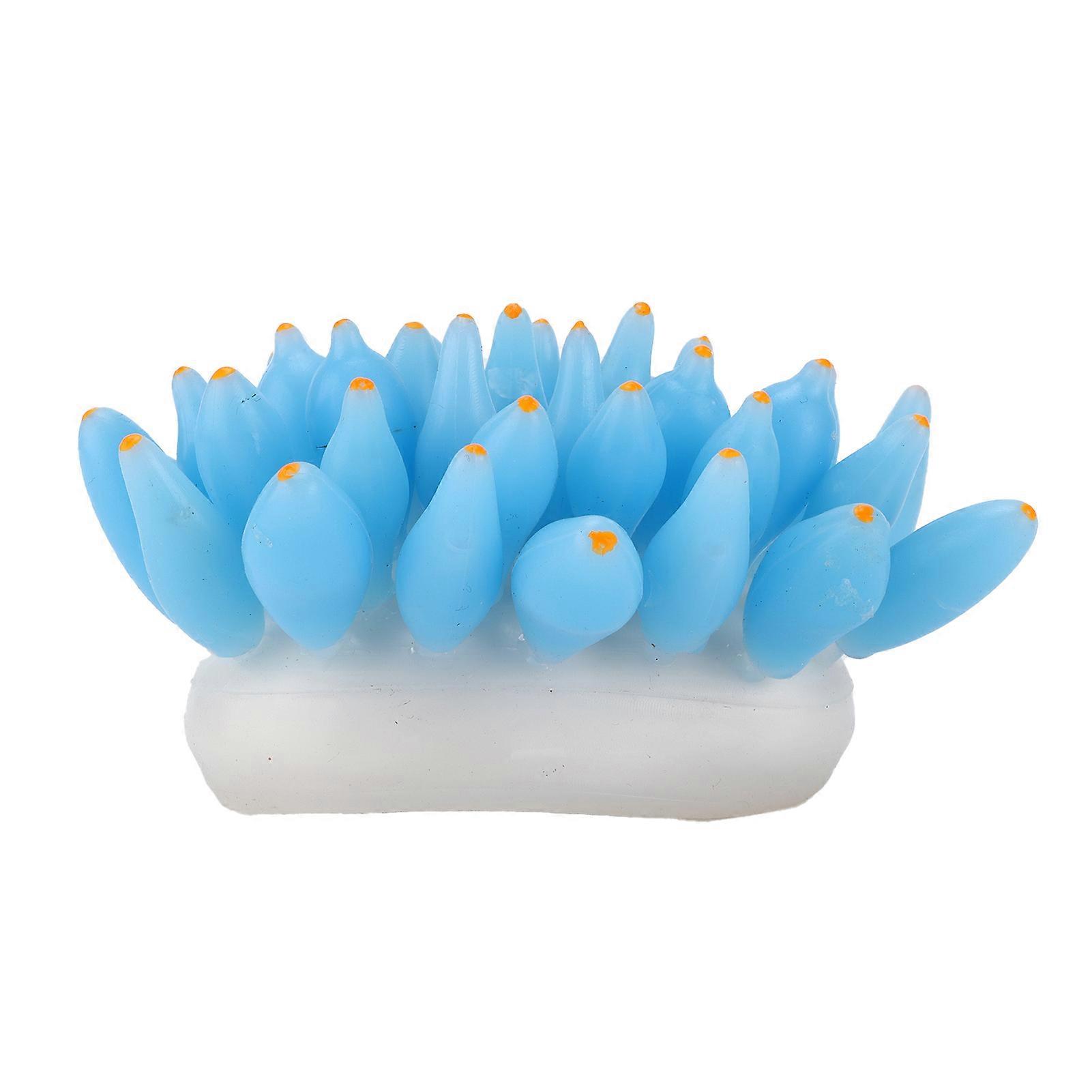 Aquarium Artificial Silicone Decoration Fish Tank Simulation Silicone Coral OrnamentBlue