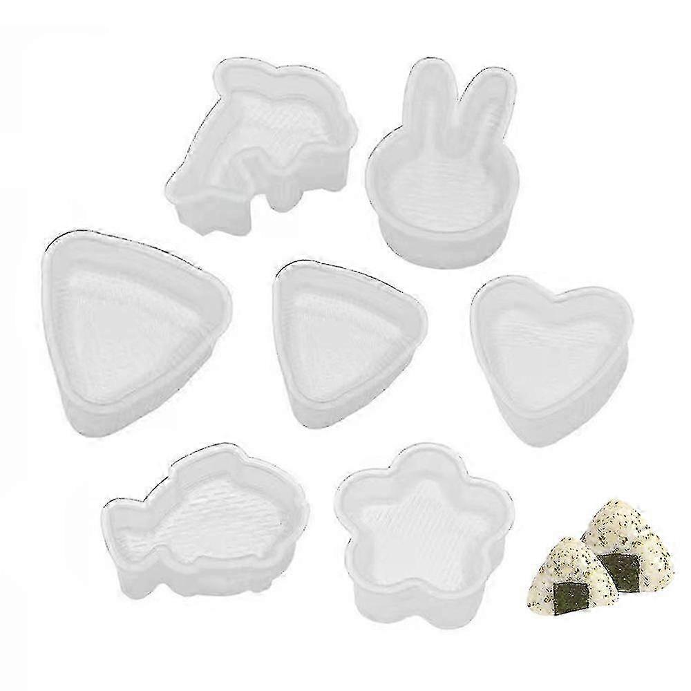 7pcs Diy Sushi Triangle Round Heart Making Kit - Sushi Cooking Tools Suitable for Kids