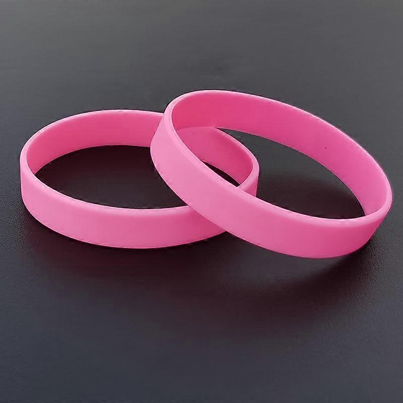 1pc Sports wrist band Color Silicone Student Basketball Fitness Game Couple Wristband Men(L,pink)