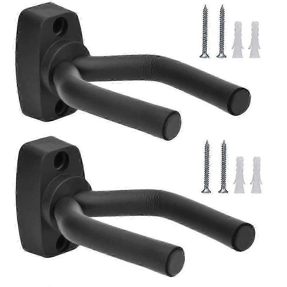 2-Pack Guitar Wall Hangers - Sturdy Hook Mounts for Displaying Guitars