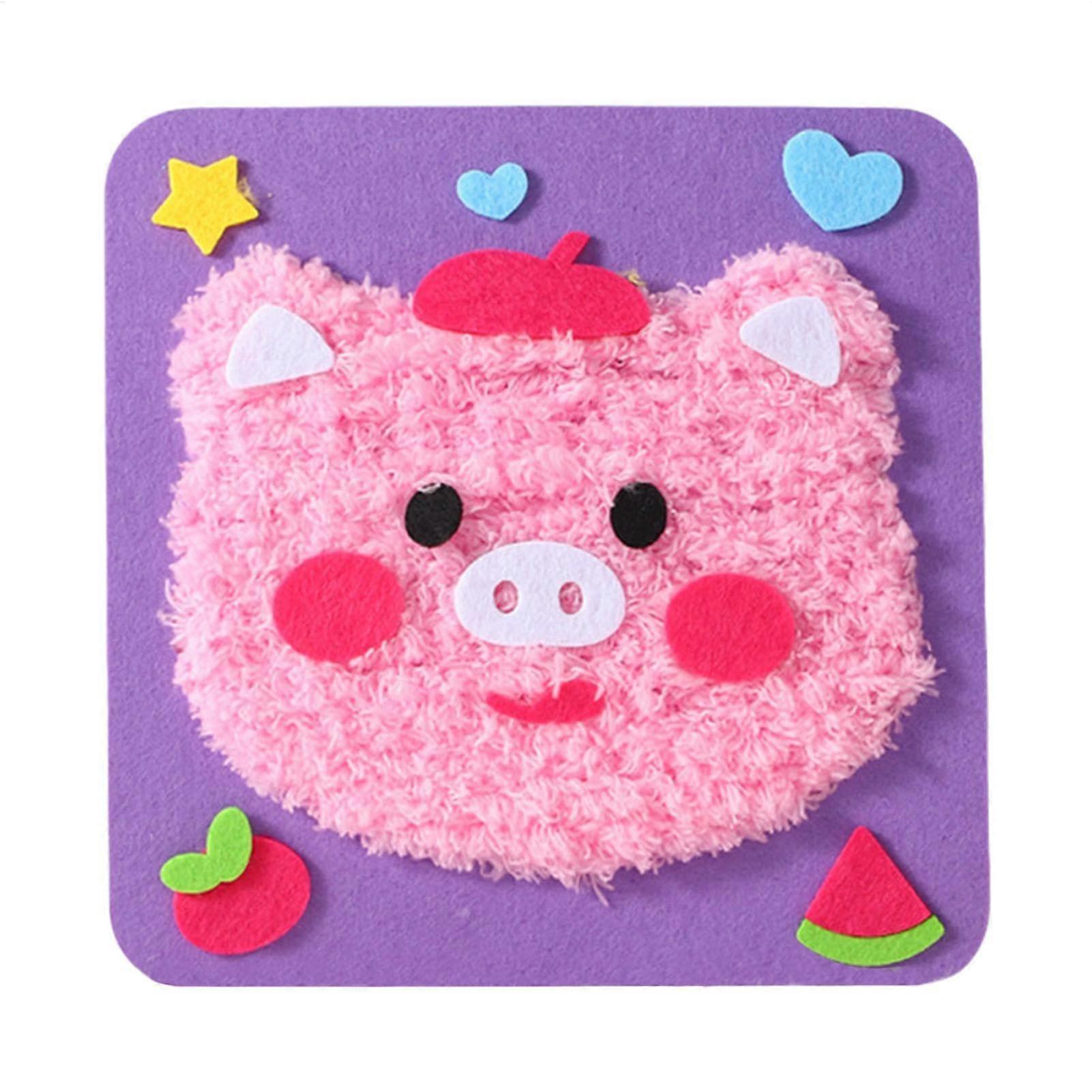 Kids Sewing Kits - Educational Crafting Set for Beginners, Cartoon Animal Dolls, Learn to Sew Toys, Piggy 8.27 x 8.27 Inches