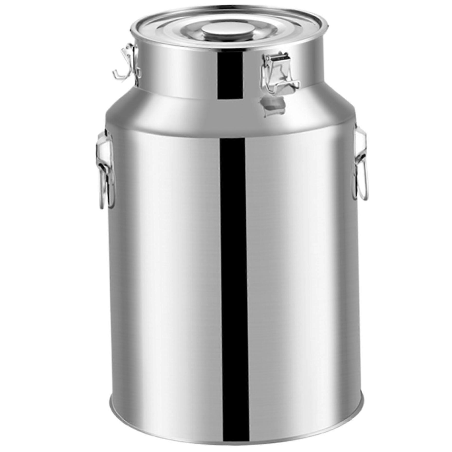 Wine Bucket, Stainless Steel Milk Can, 7L Large Bucket with Lid