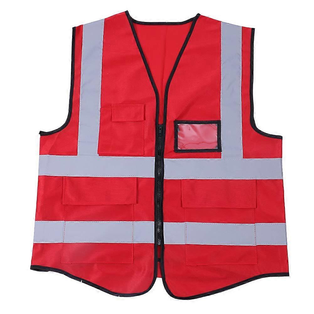 Reflective Vests, Multicoloured Reflective Vest with Normal Visibility Size Vest (28.00 x 15.00 x 7.00 cm, Red)