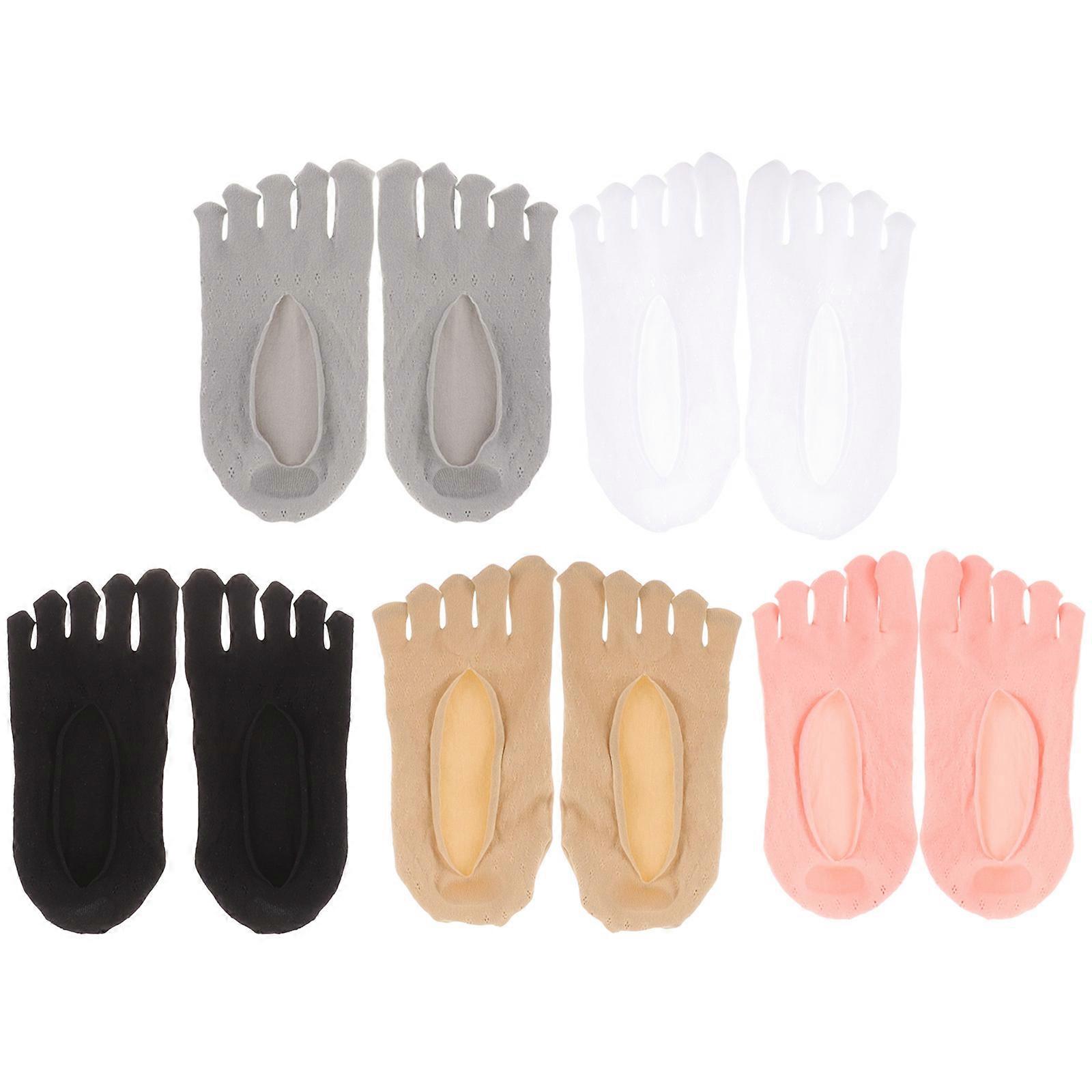 Comfortable Toe Socks Five-Toe Design White Color Indoor Activity 5Pairs