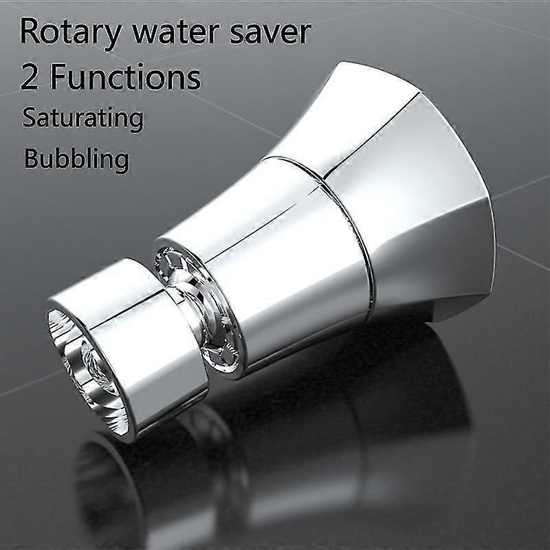 Vattenbesparande luftningskran, 2 kranmunstycken, luftningskran, roterande duschmunstycksadapter, filteradapter, silverfärg