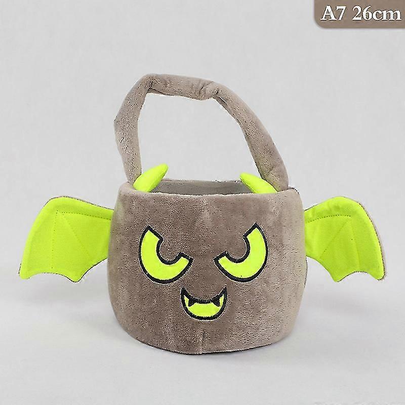 Fun Halloween Plush Toy Set - Cute Bat Doll & Pumpkin Basket for Trick-or-Treating