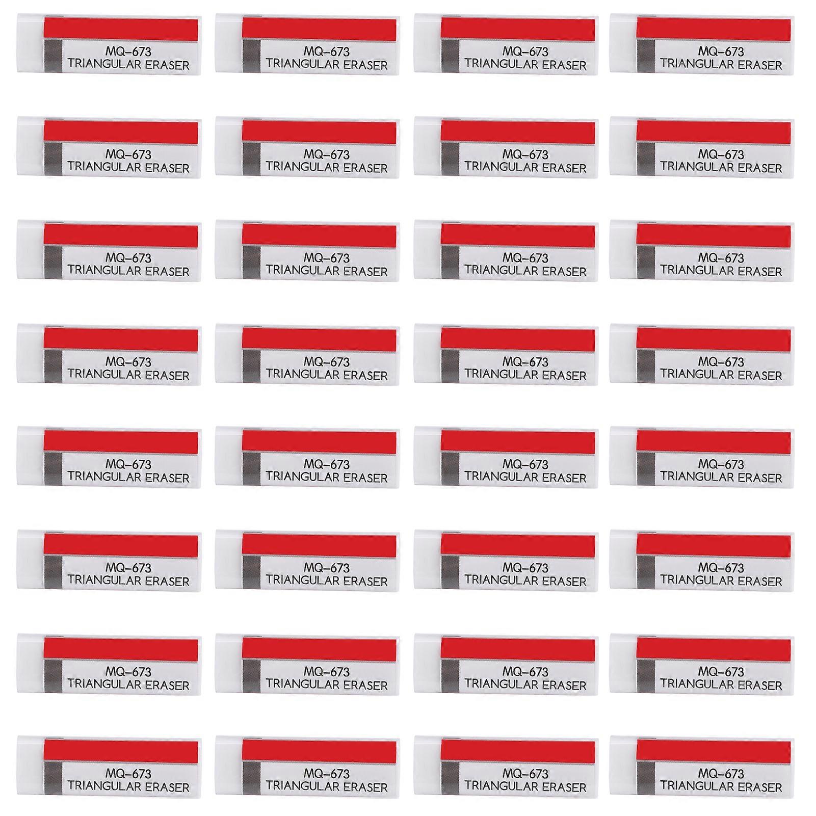 32Pcs Eraser Triangular 4B Student Cartoon Office Exam Sketch Writing Eraser White