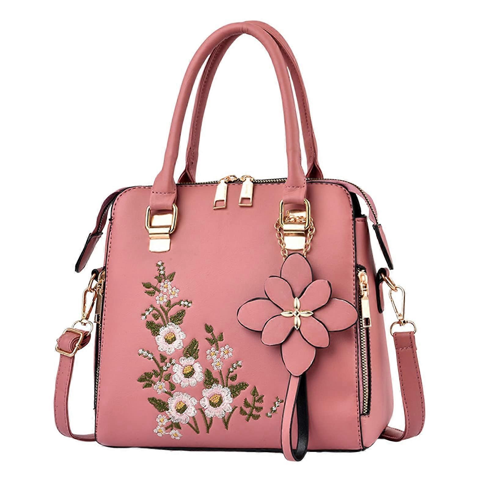 حقيبة كتف نسائية مطرزة من القماش ، محفظة عصرية ذات حزام واحد للسيدات في منتصف العمر ، مقاس واحد يناسب الجميع.