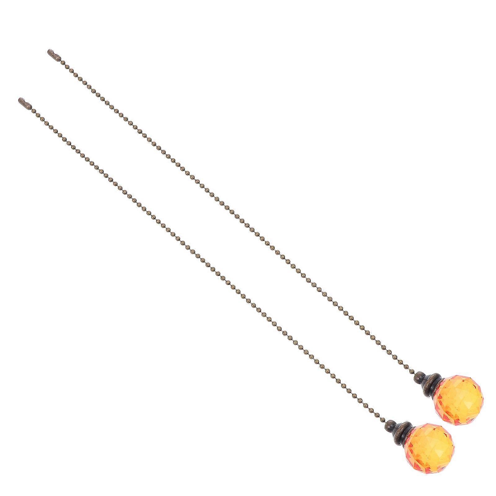 Crystal Pull Chain for Home Decor with Dazzling Crystal Ball Design and Orange Color