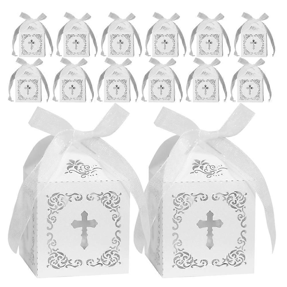 Candy Storage Box Party Supplies Elegant Design Hollow Cross Pattern Small Present Box 25Pcs