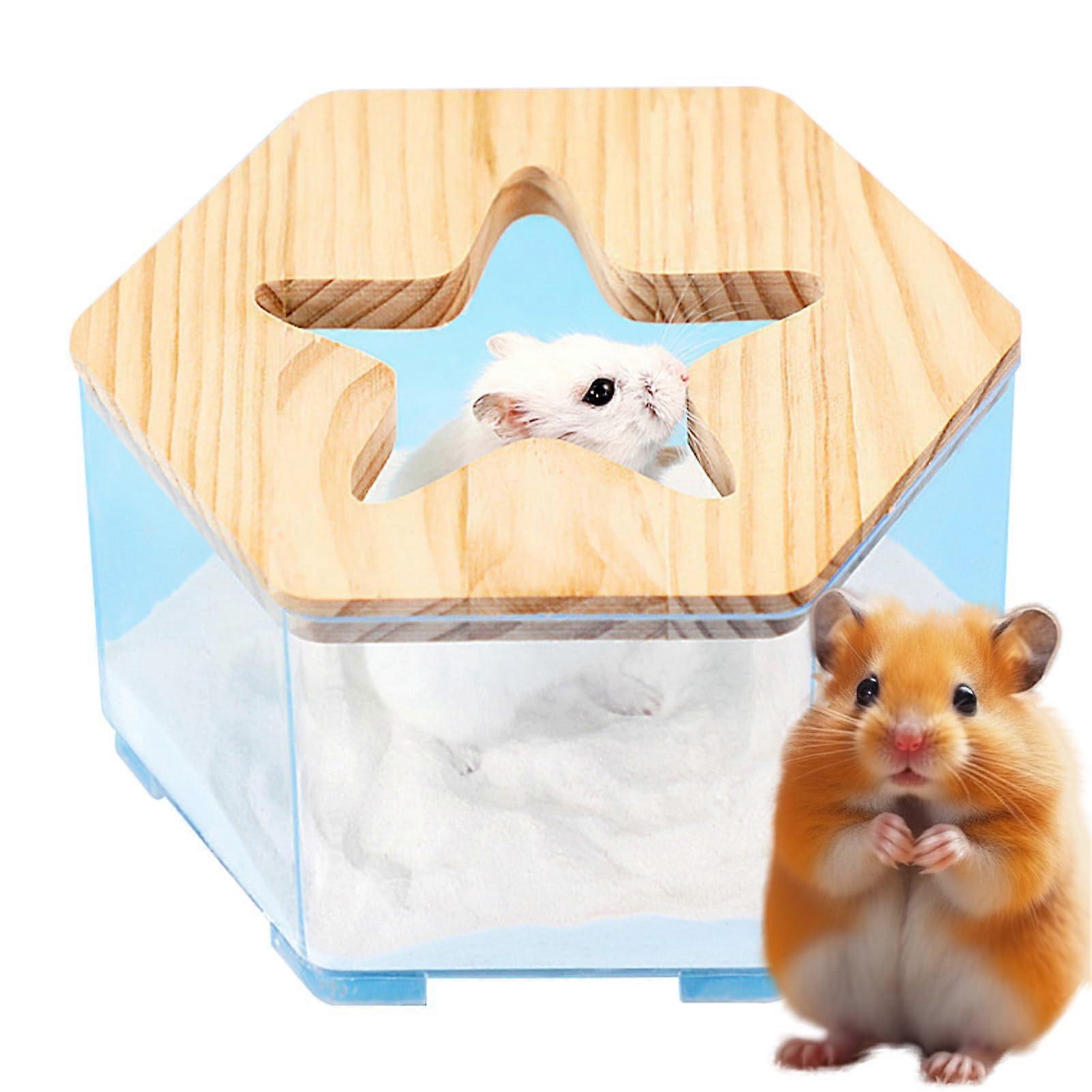 Hamster Bath Container  Hamster Bath Box  Transparent Reusable Accessories for Small Animals: Bathing, Digging, Cleaning, Dust Care, and Nesting