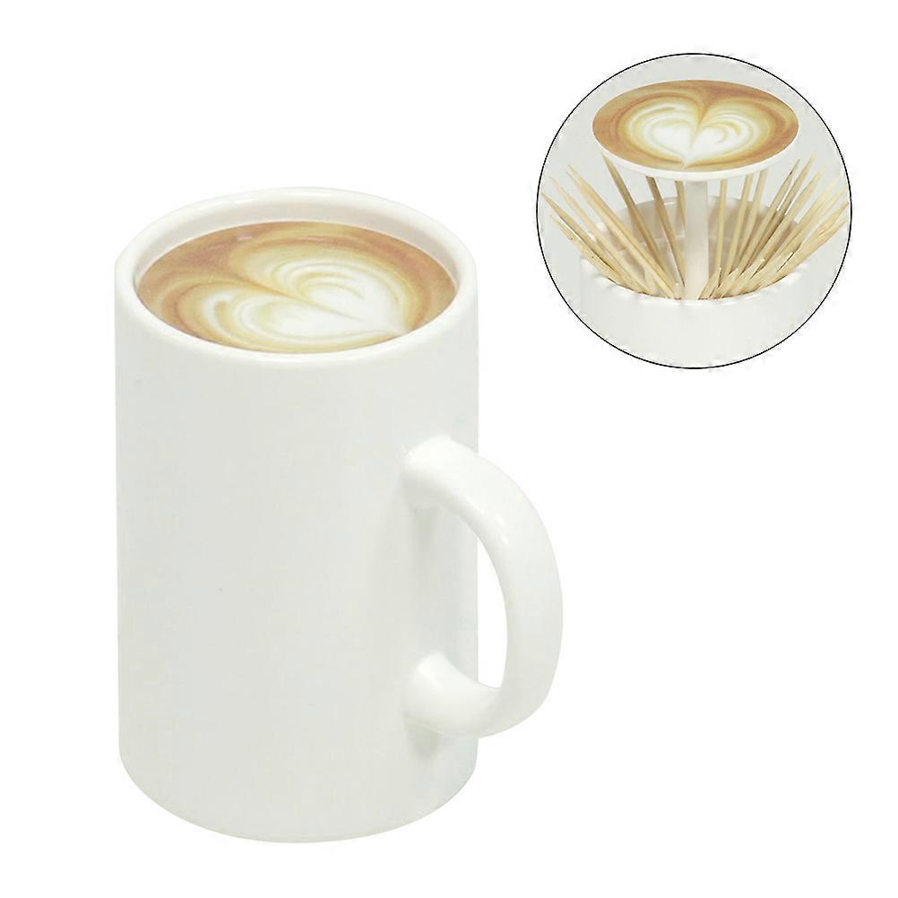 Creative Toothpick Box Coffee Cup Shaped ABS Material Storage for Toothpicks and Cotton Swabs Tea Table Bedside Table 1Set