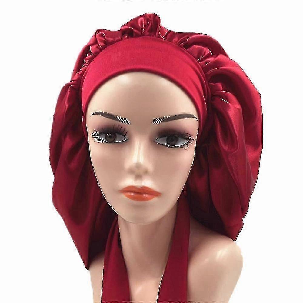 Hair Satin Bonnet For Sleeping Shower Caps Silk Chemo Caps With Wide Elastic Band Night Sleep Cap Bo