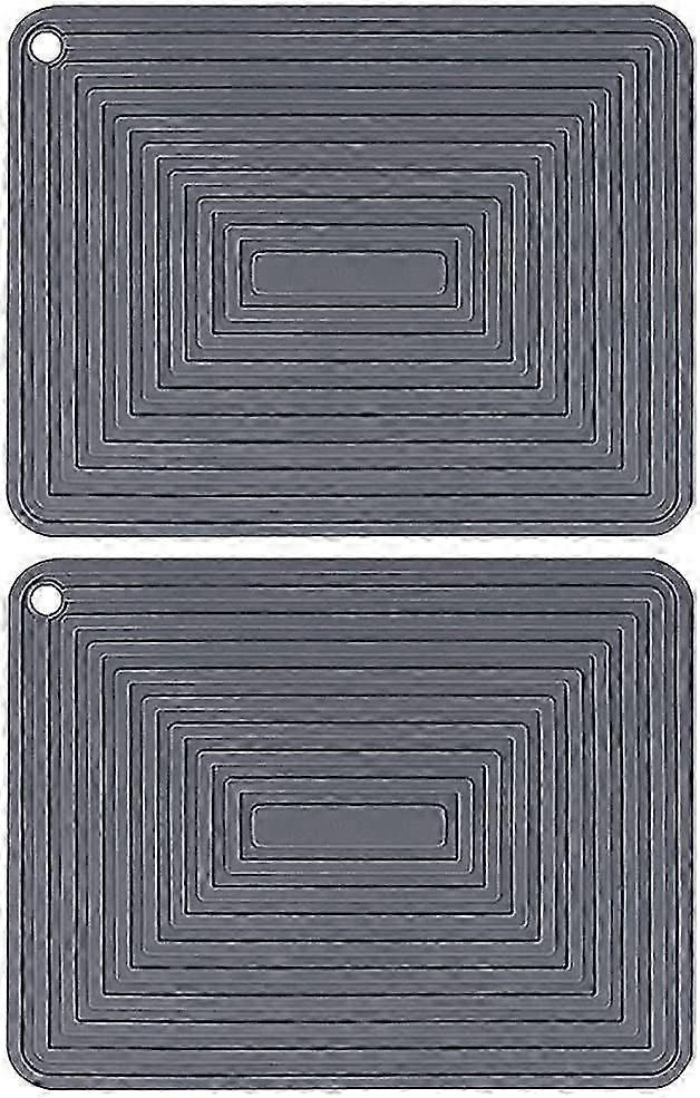 2 Pack Heat Resistant Wave Pattern Silicone Thick Square Drying Mats