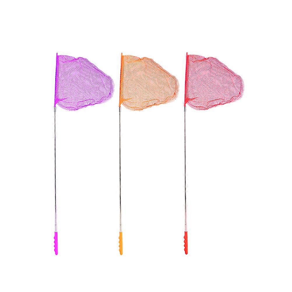 Kids Fishing Gear Insect Net Portable Catching Net Pond Use Plastic Alloy Material 86X20CM Fish Catching 3Pcs