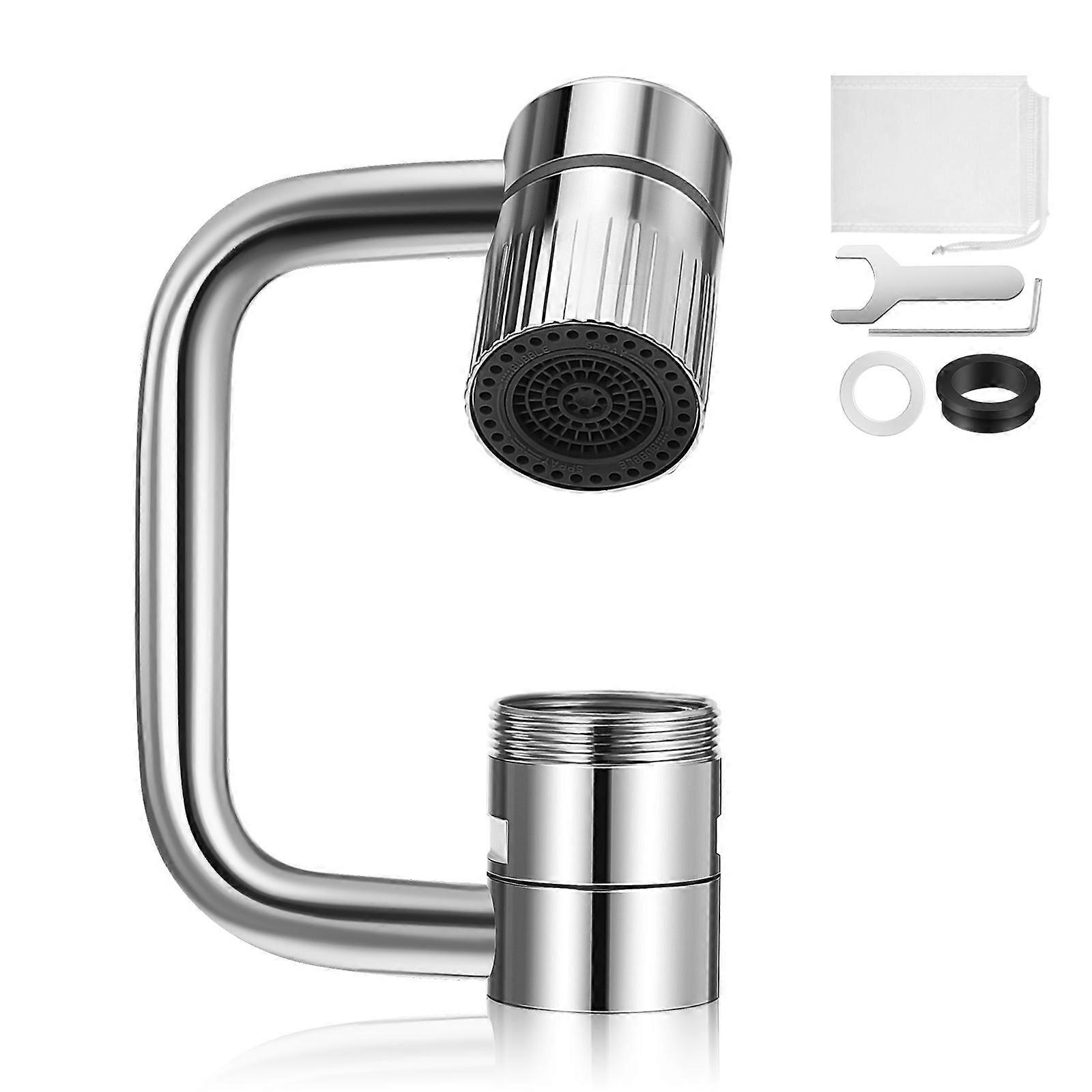 Swivel Robotic Arm Extension Faucet Rotatable Faucet Extender For Kitchen Use Easy Installation 1Set