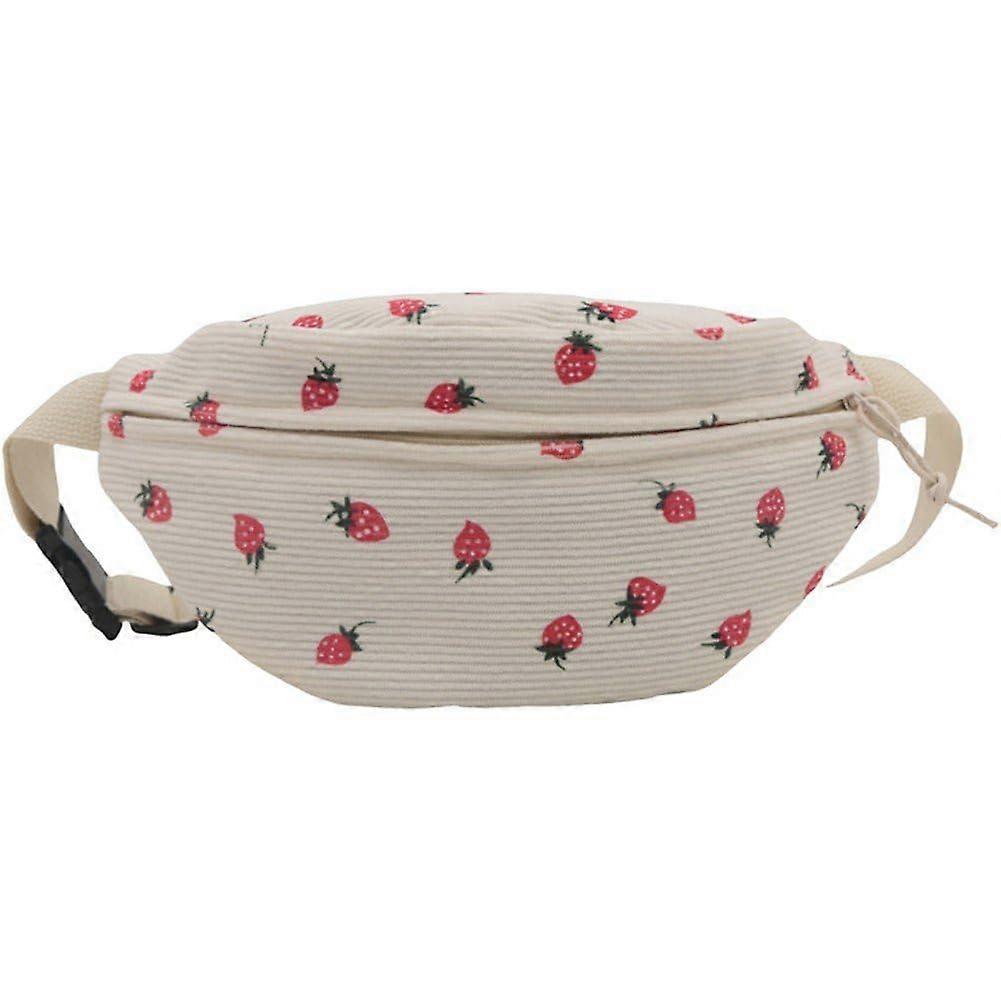 Cute Strawberry Bum Bag for Women and Girls, Cord Belt Bag, Adjustable Strap, Crossbody Waist Bag for Music Festivals and Travel