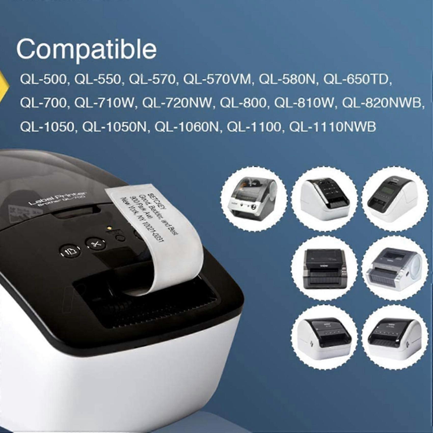 4 Roll Compatible for Brother DK22205 62mm x 30.48M Continuous White Length Paper Tape Labels with