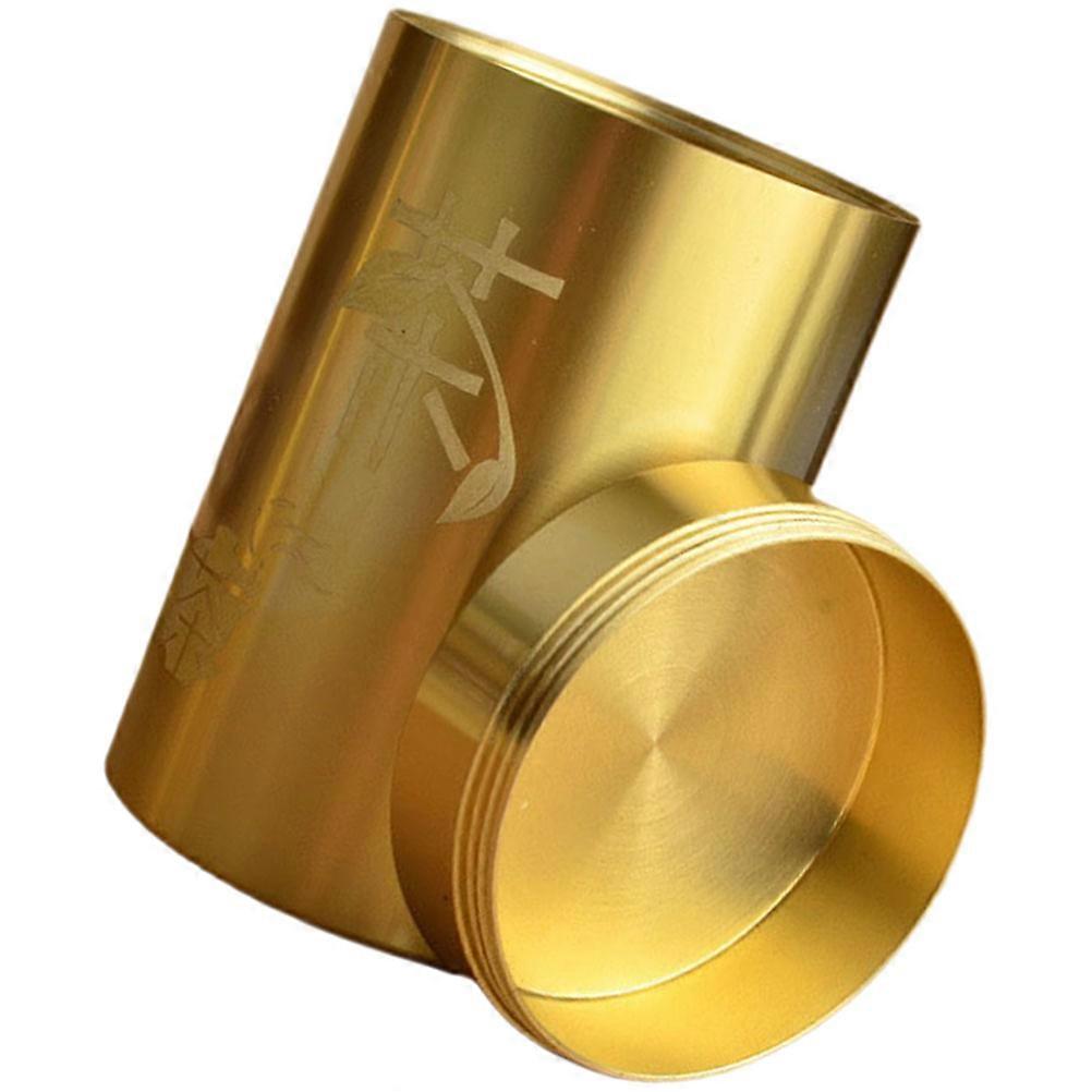 Brass Storage Jar Preservation of Dry Food Office Use Golden Color Round Tea Box 1Set