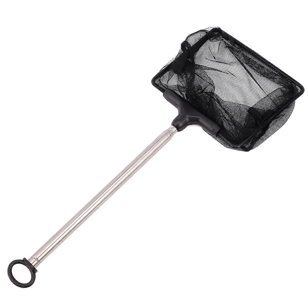 Stainless Steel Telescopic Shrimp Net for Fish Care 8x10cm Frame 27.5-50.5cm Handle Non-Absorbent Coating 1Pcs