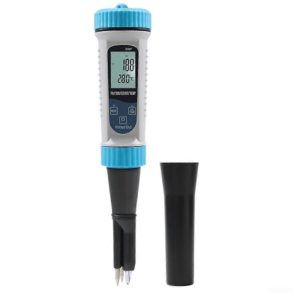 5-in-1 Water Meter With pH And Temperature Functions For Pool And Lab Use
