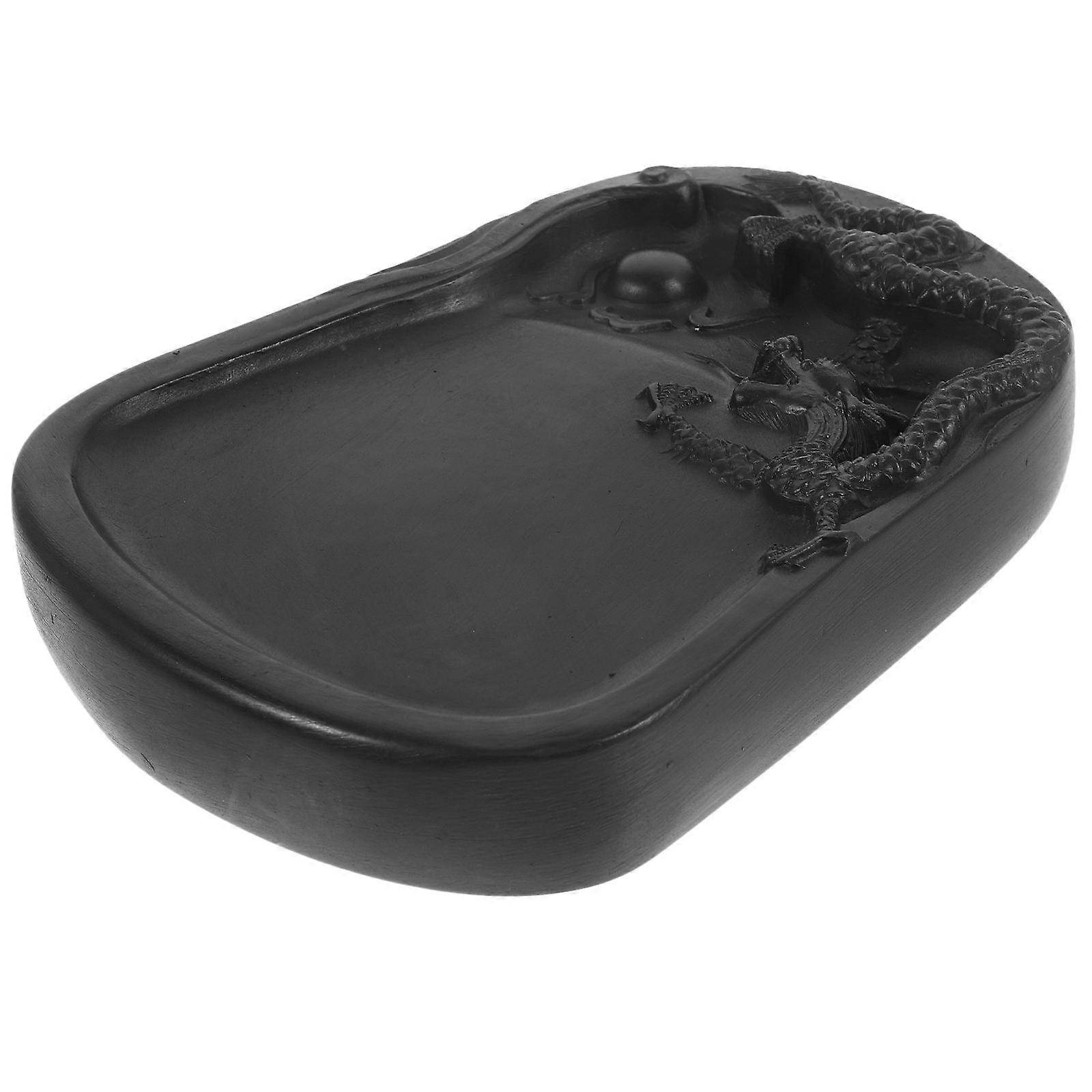 Chengni Calligraphy Inkstone for Writing and Painting Black Desktop Item for Home 4x3 Inches