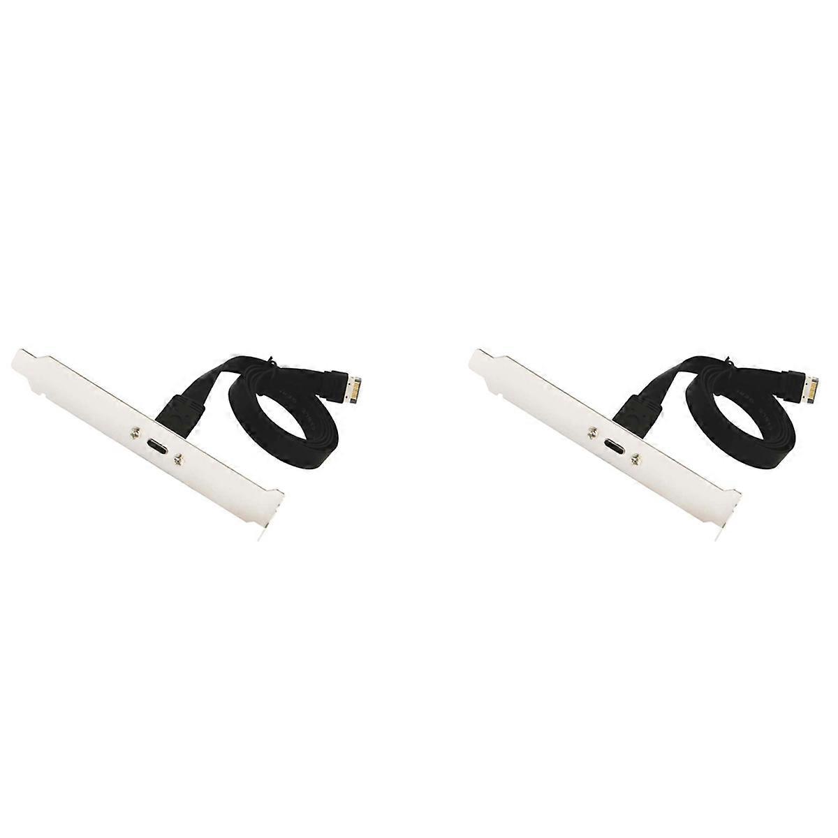2X USB 3.1 Type C Front Panel Header Extension Cable,Type E to USB 3.1 Type C Cable,Internal Adapter