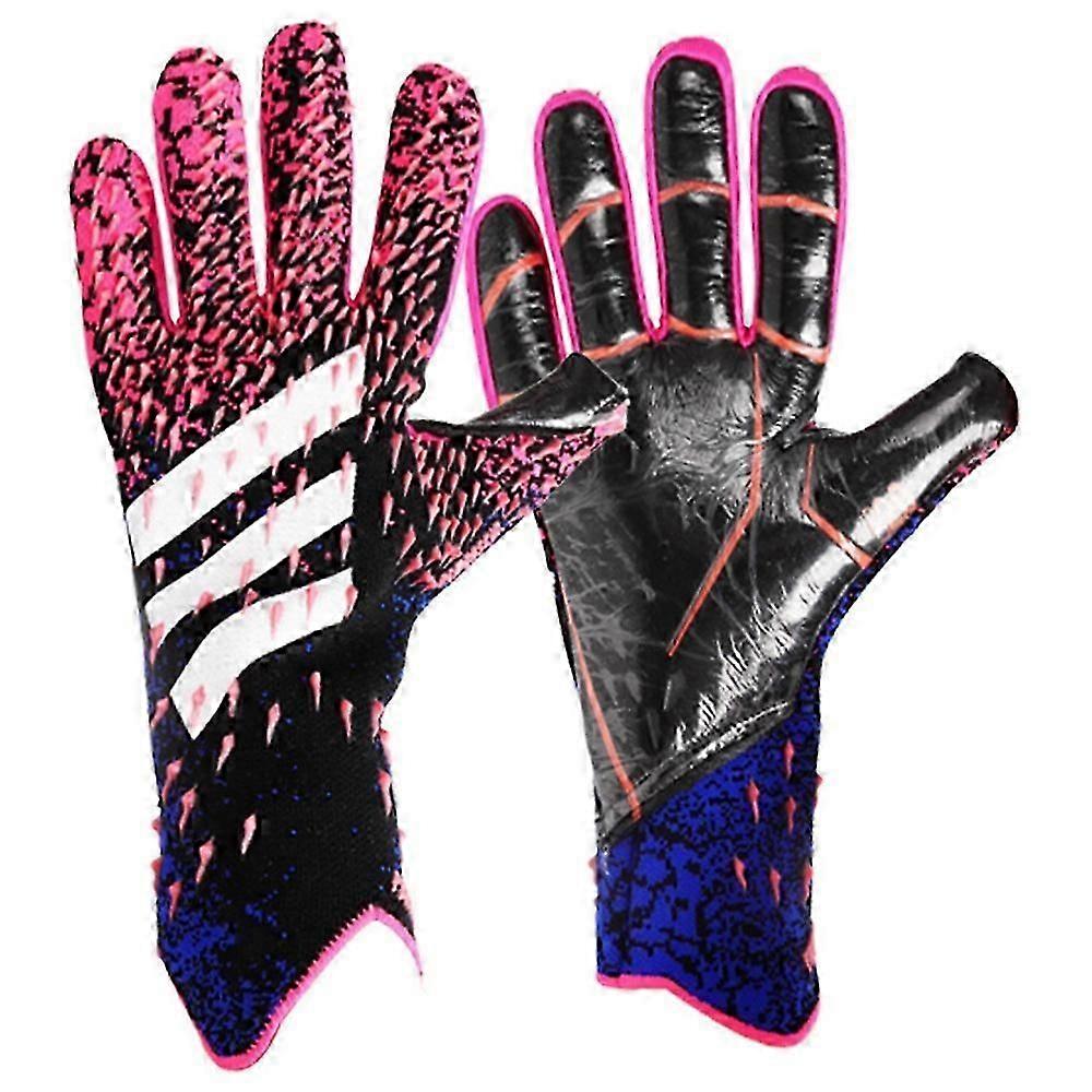 1 Pair Professional Goalkeeper Gloves Striped Pattern Breathable 3D Mesh Sports MittensRed Size 7