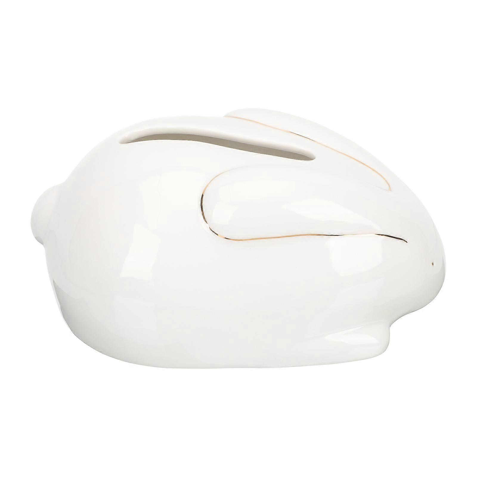 Minimalist Rabbit Shape Tissue Storage Box For Living Room And Bedroom Decor In White Color With Tissue Holding 1Pack