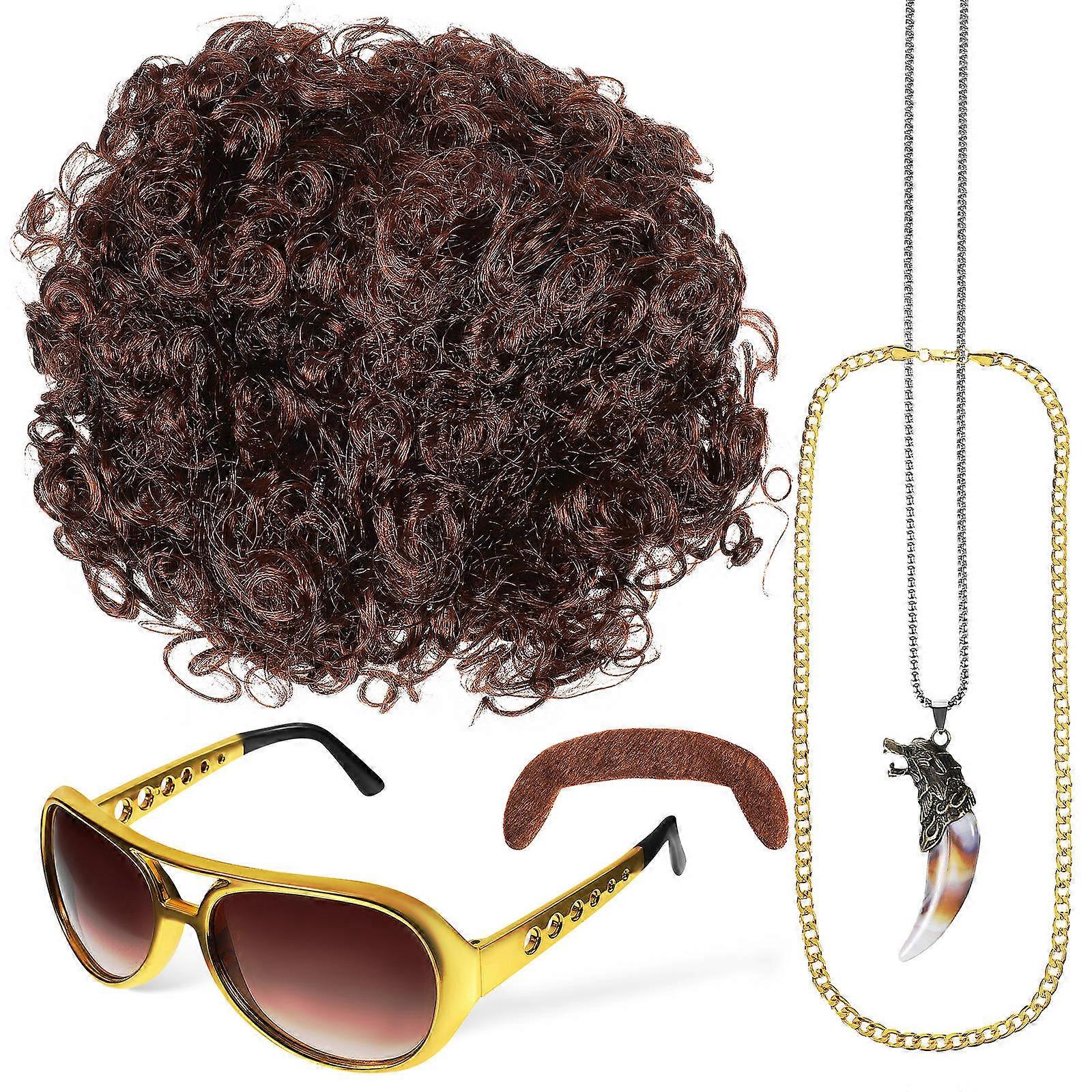Here's a polished and engaging product description for your **Disco Party Wig Set with Chain Necklace and Sunglasses**:
### 🕺 **Disco Party Wig