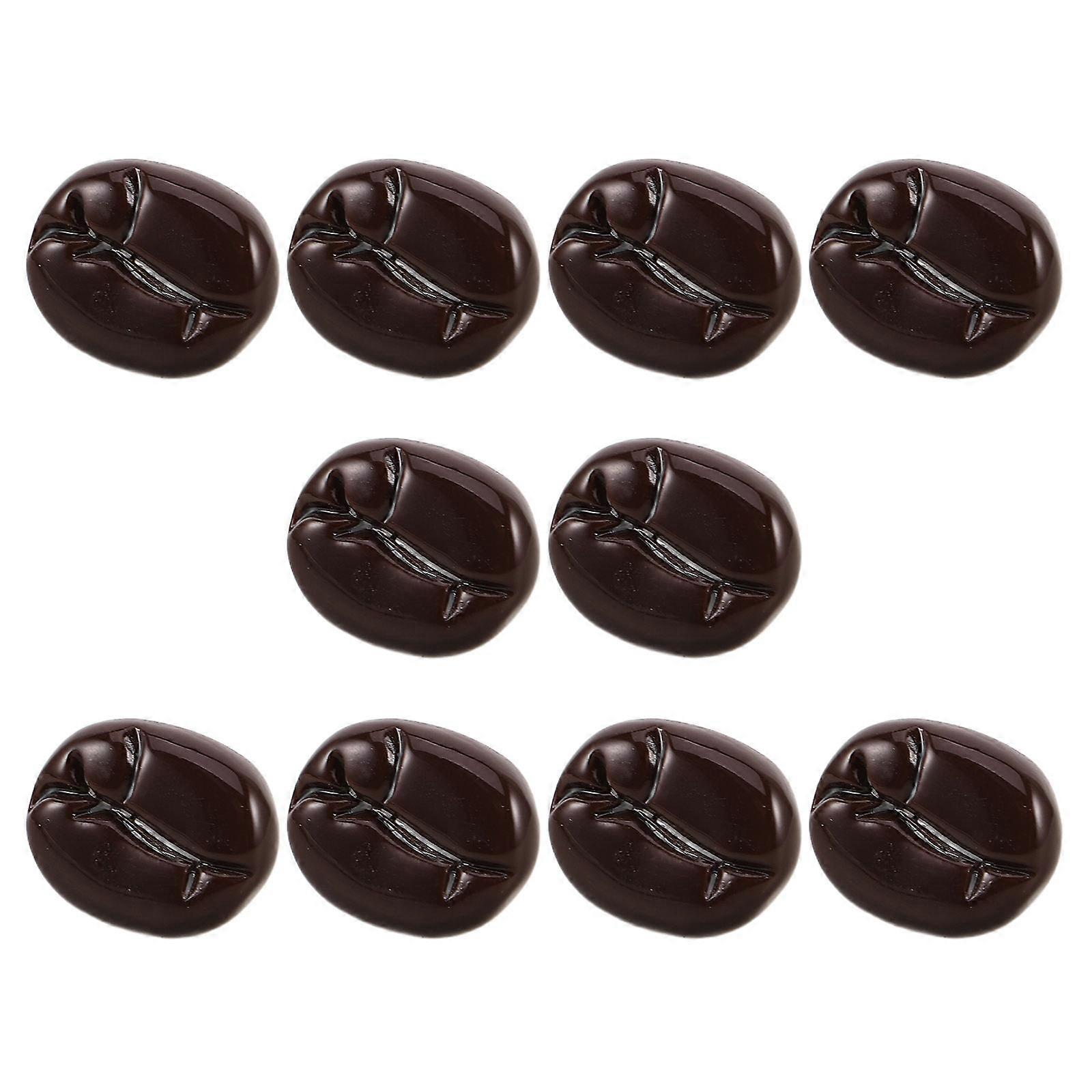 Clothing Lapel Pins Coffee Bean Brooch Oval Shape For Hats Bags Backpacks Realistic Craftsmanship 10Pcs