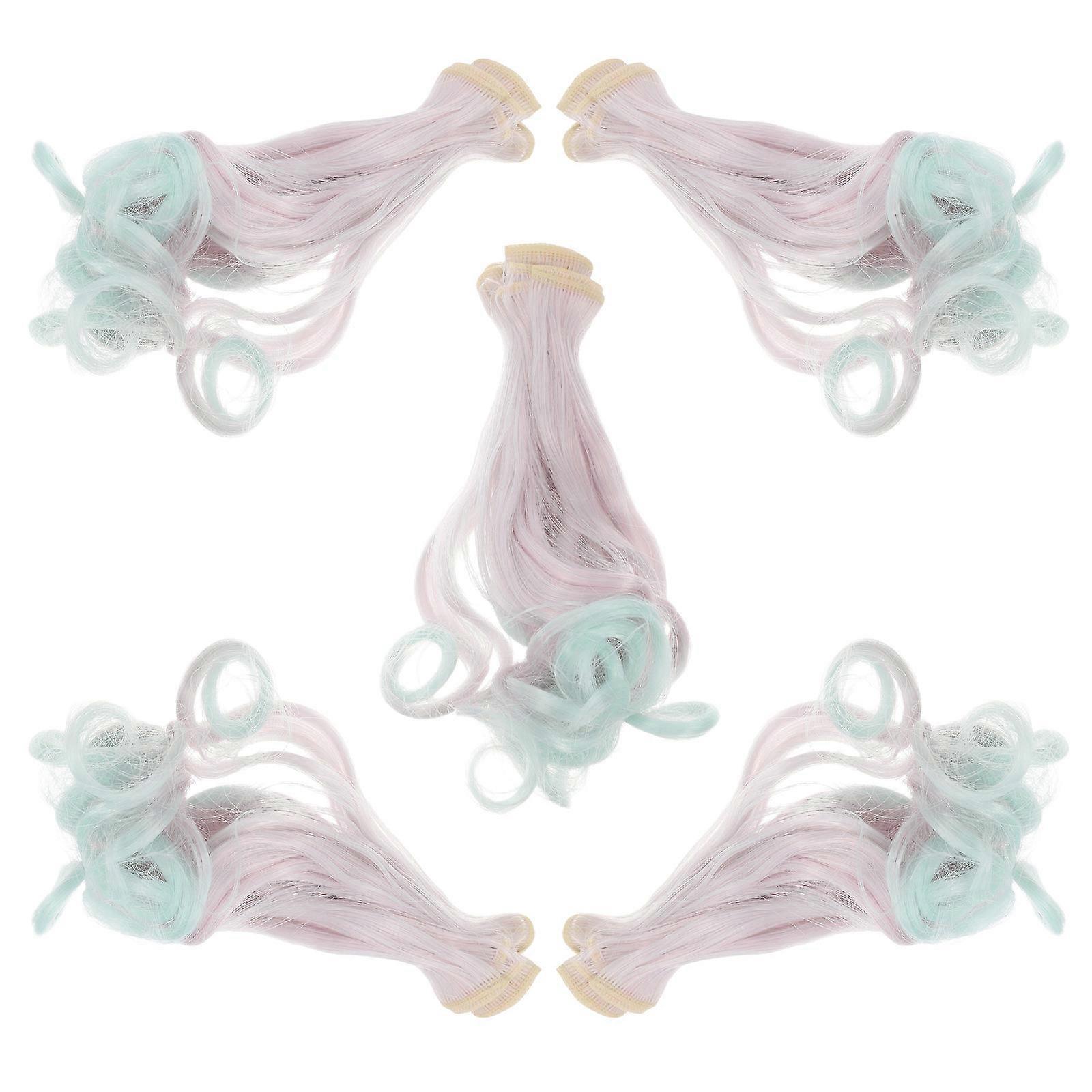 Fashionable Curly Doll Hair Wigs Made from High Temperature Wire Multi Color for Doll Making