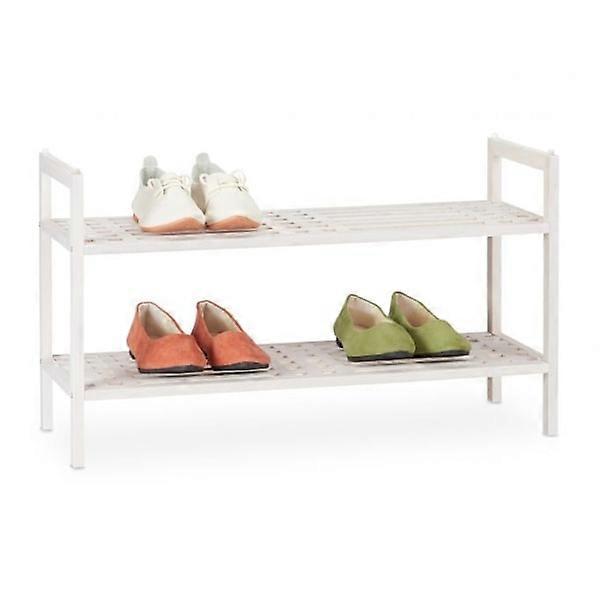 Stackable white shoe rack