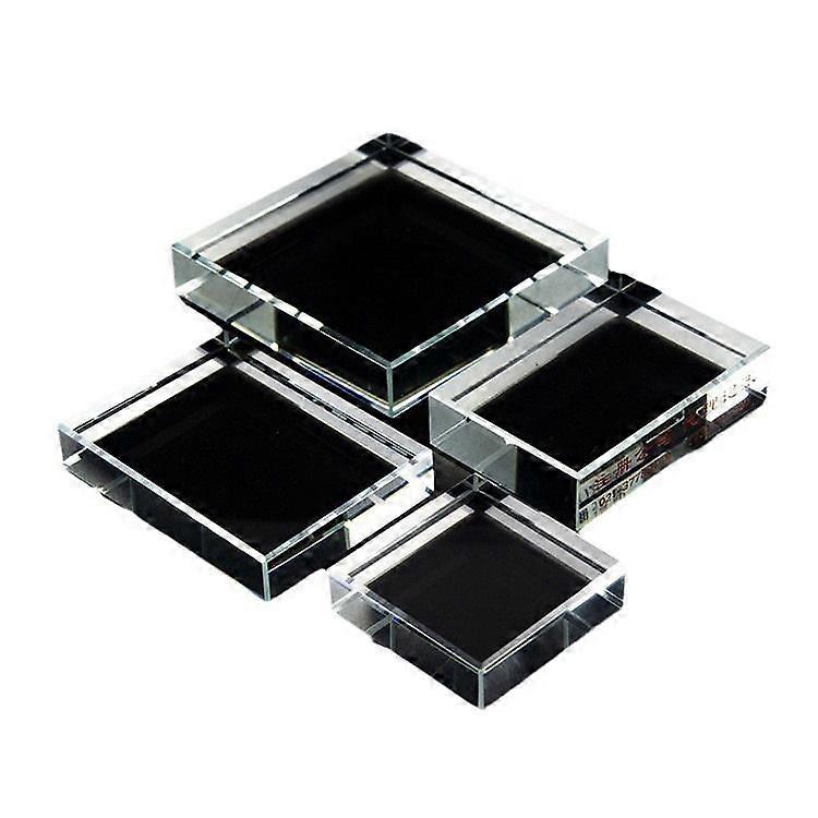 Square Glass Block Paperweight: Clear Tiles Letterweight Ornaments For Physics Classroom Home Office Decor Graduation Present