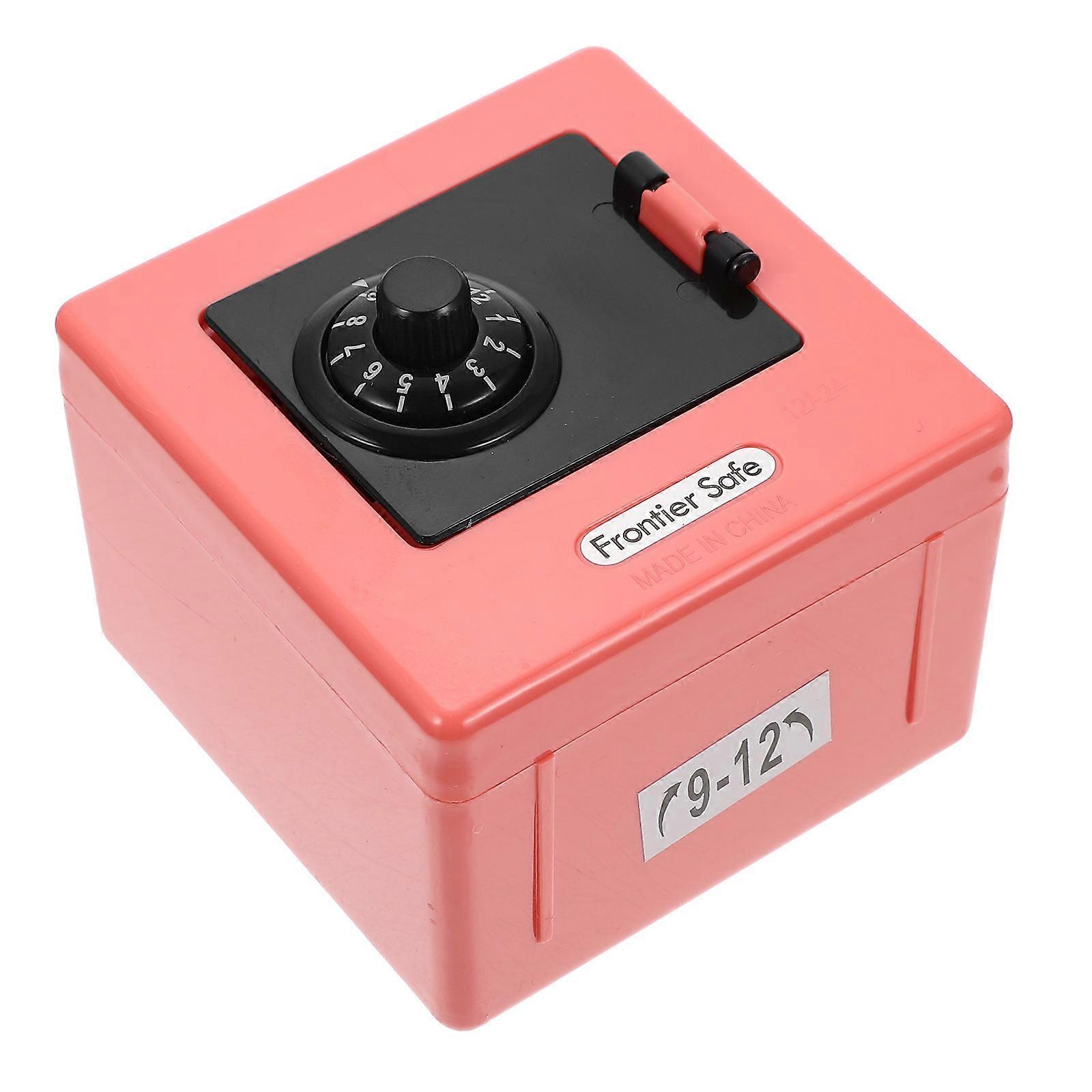 Creative Password Lock Piggy Bank for Storage Red Plastic 1 Piece Small Size
