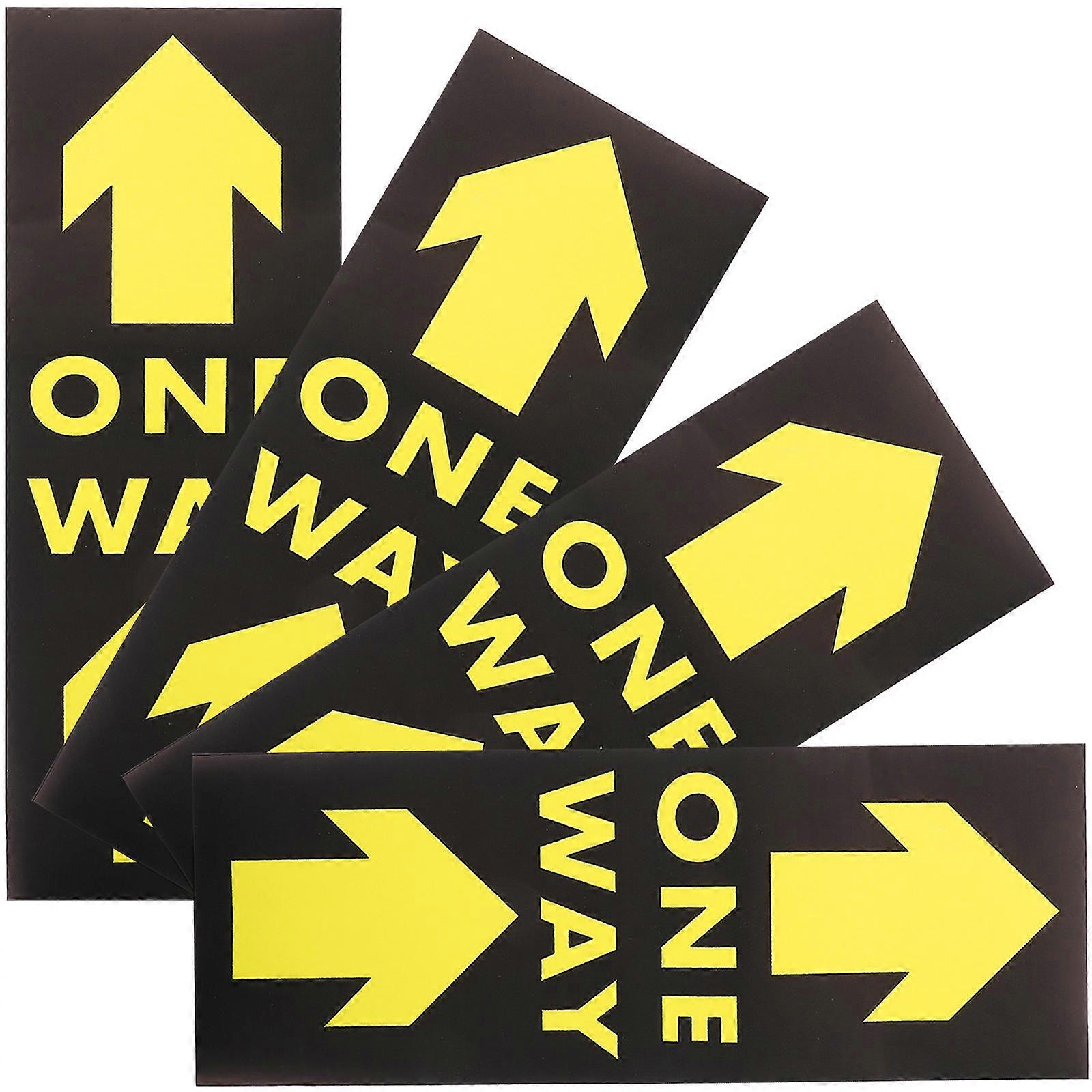 4pcs One Way Floor Decals PVC Adhesive Safety Warning Markers for Supermarkets, Shops, and Banks – , Non Fading Directional Signage