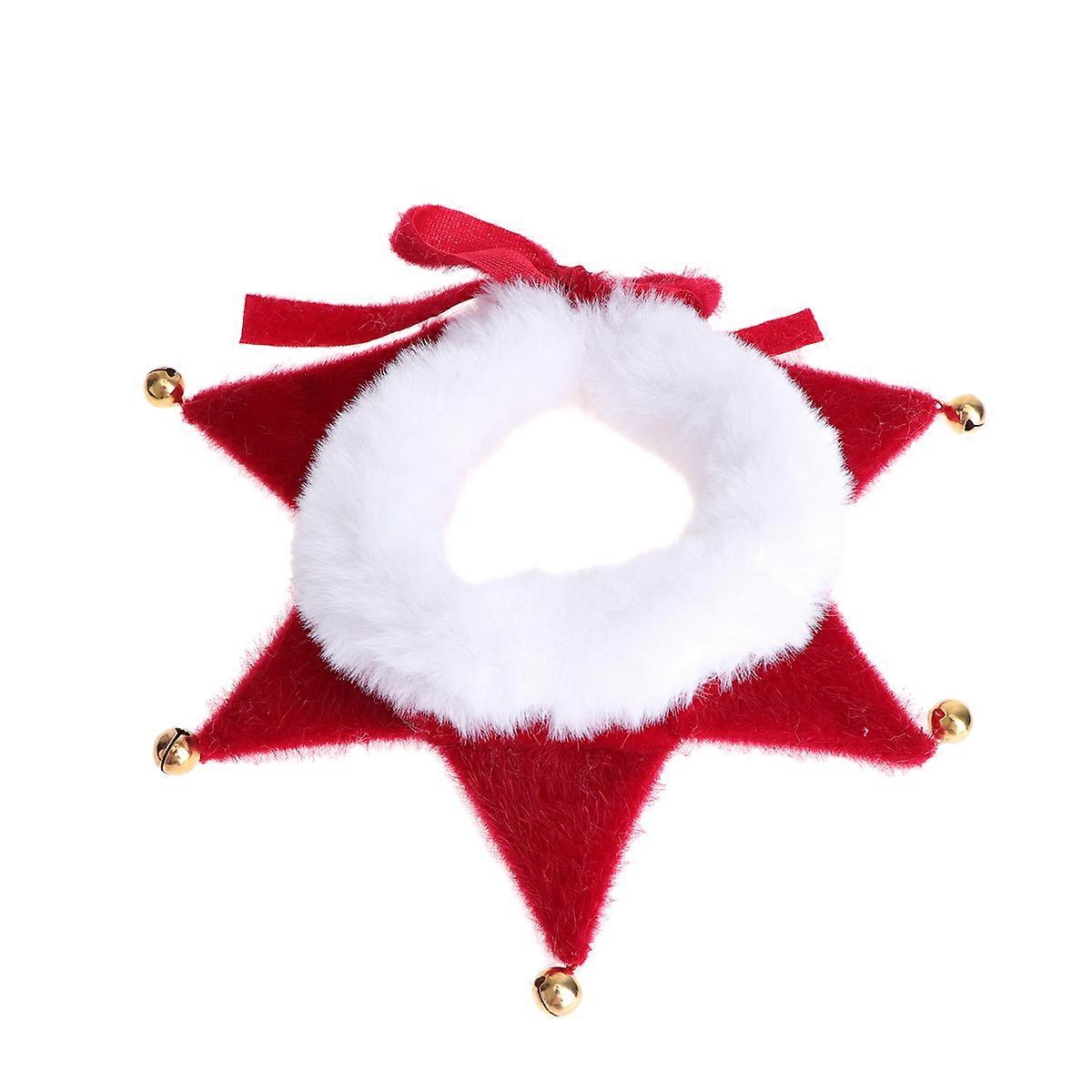 Christmas Themed Pet Scarf With Jingling Bell For Pet Costume Accessories In Red Color 1Pcs