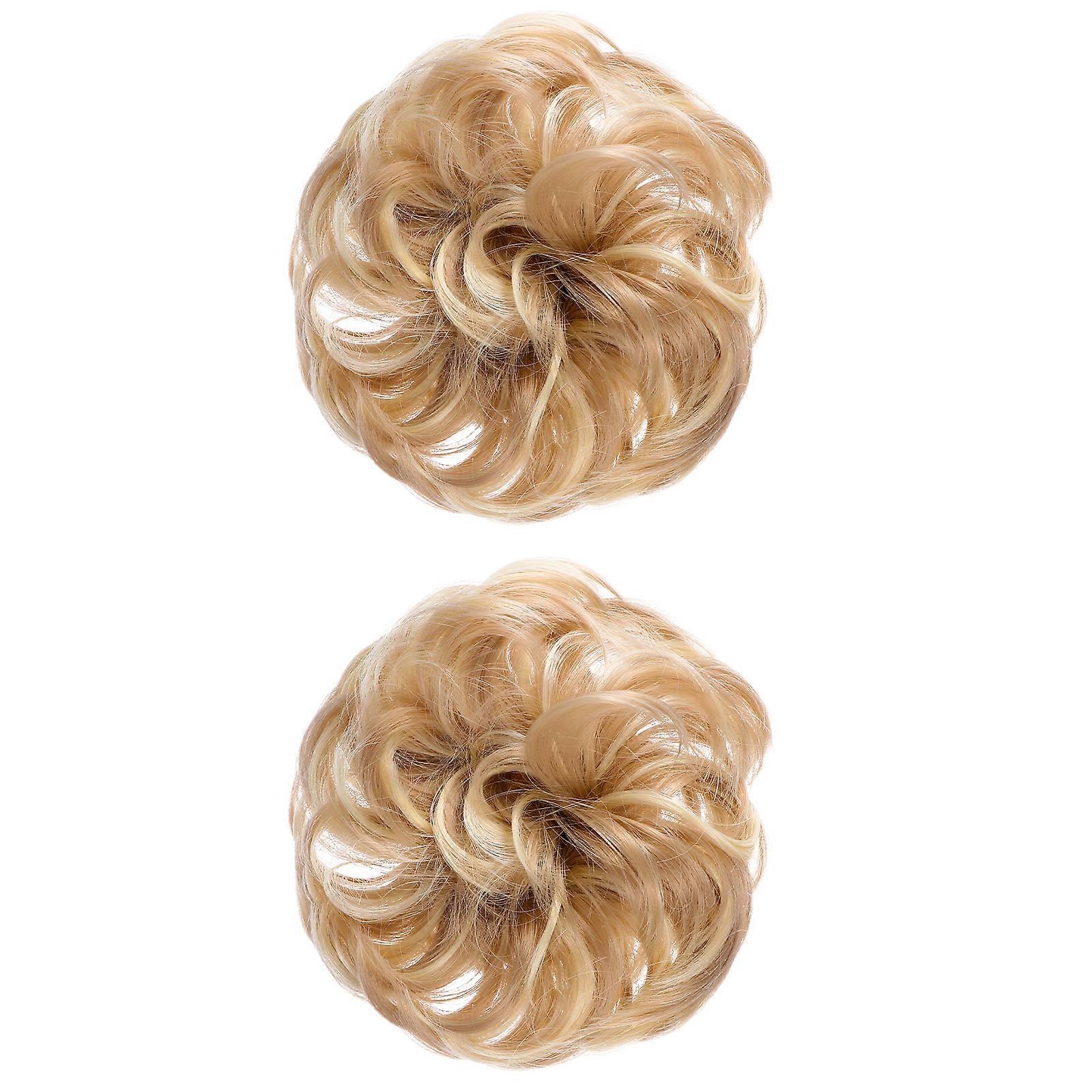 It looks like you're referencing a product listing for **hair extensions** or a **hairpiece**, specifically a **"2pcs Messy Bun Hair Extensions